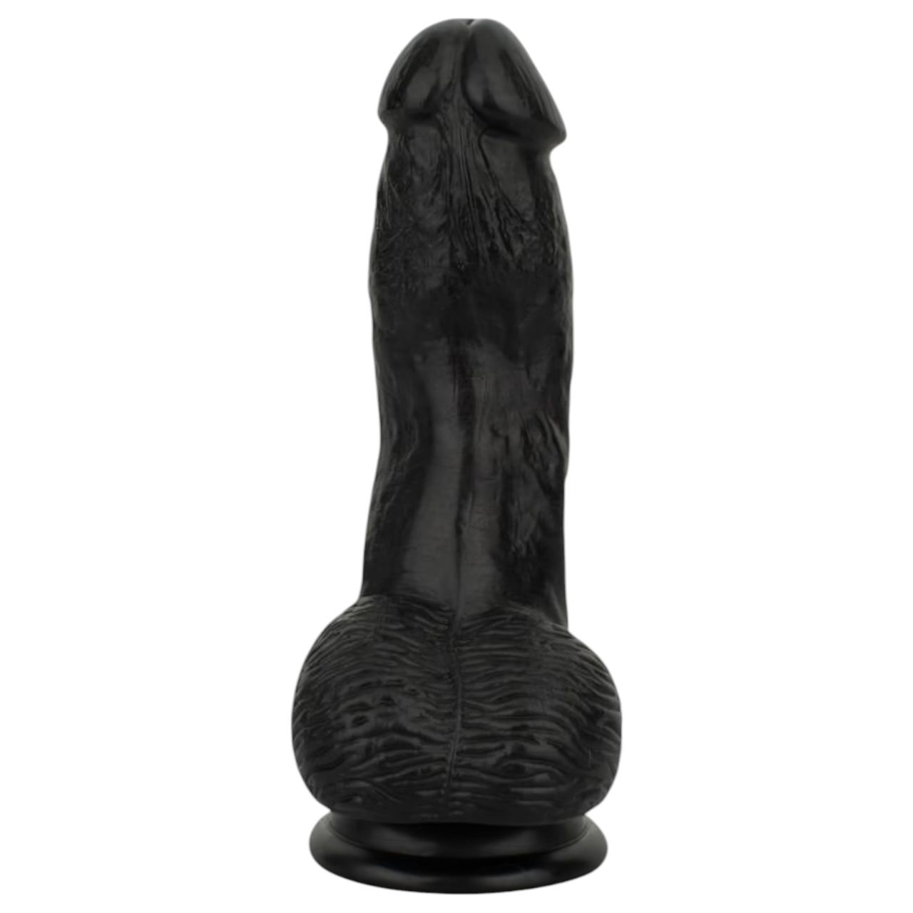 EasyToys - élethű herés dildó - 12 cm (fekete)