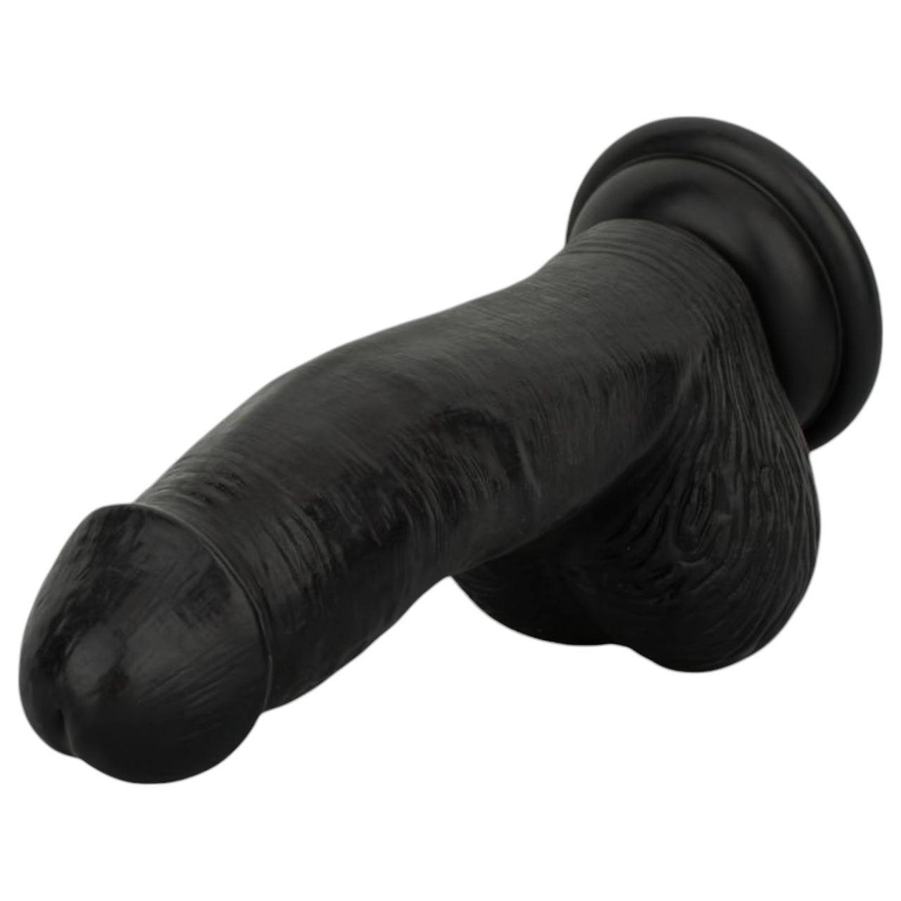 EasyToys - élethű herés dildó - 12 cm (fekete)