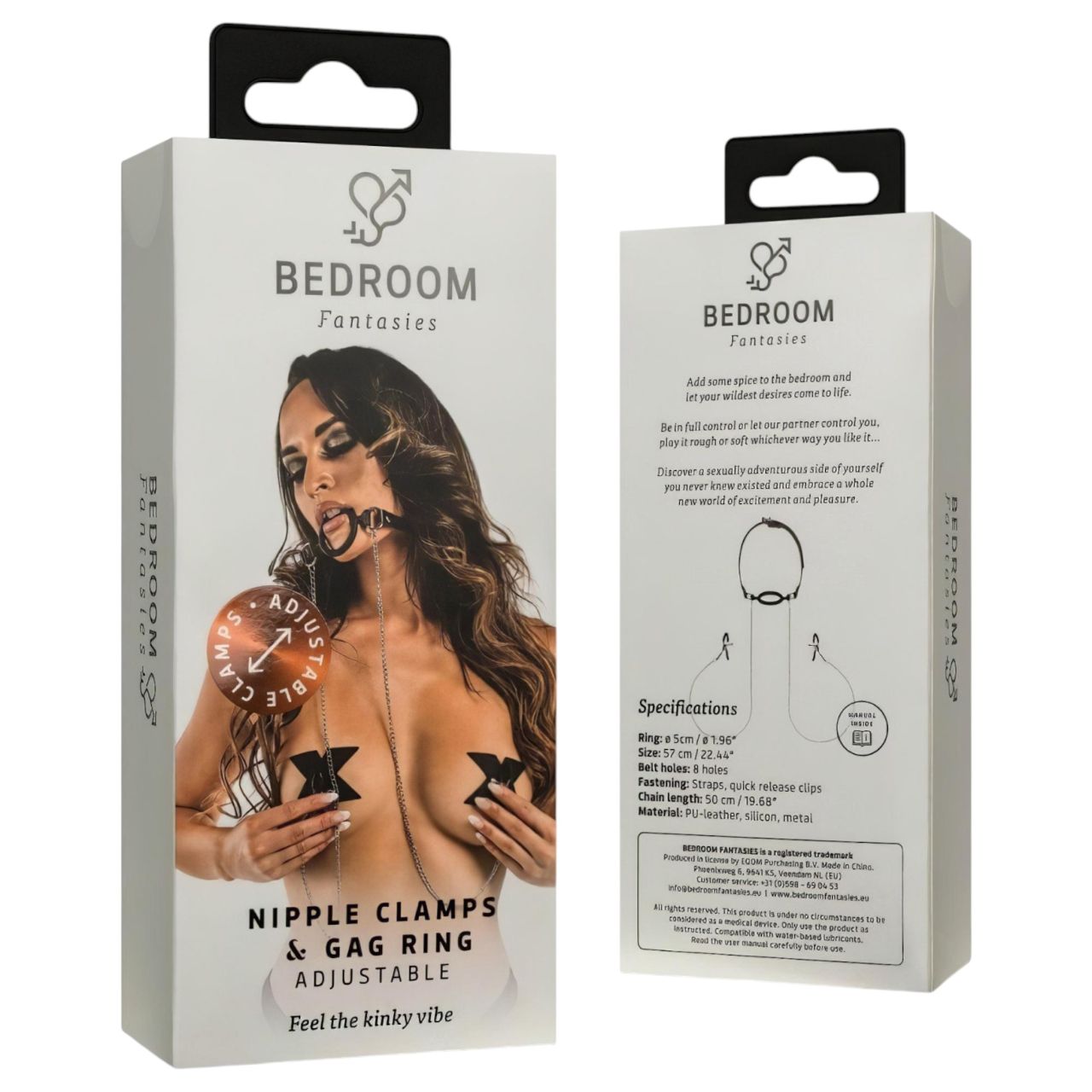 Bedroom Fantasies - szájpecek és bimbócsipesz (ezüst-fekete) Bedroom Fantasies - szájpecek és bimbócsipesz (ezüst-fekete)