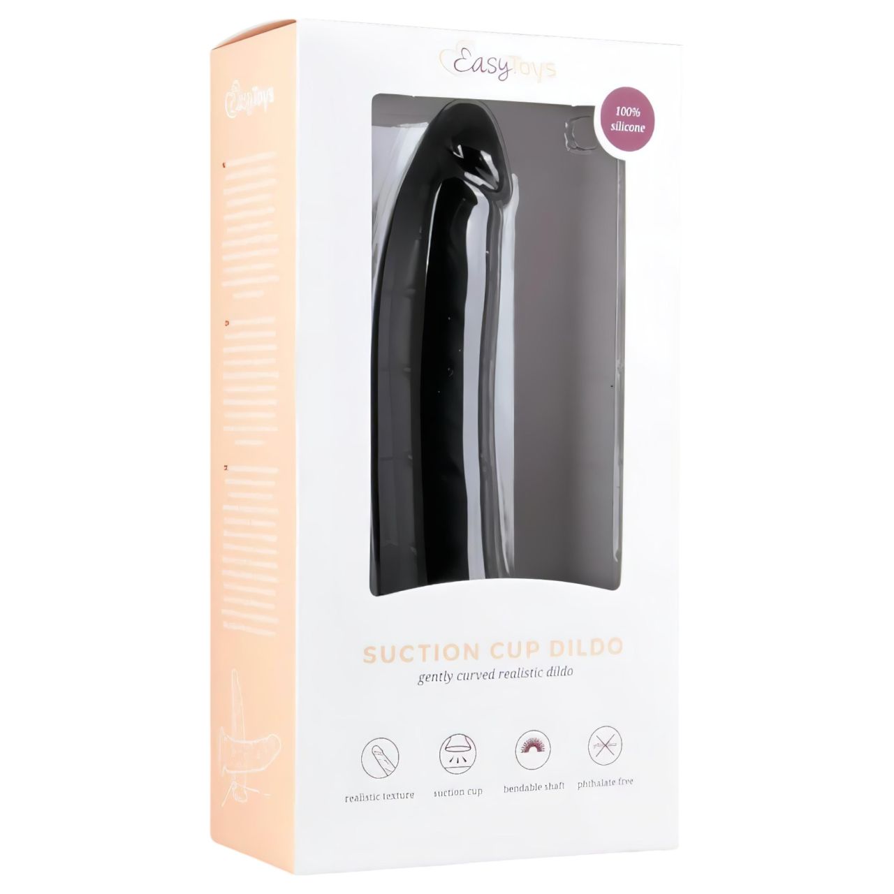 EasyToys - tapadókorongos 100% szilikon dildó (21 cm, fekete) EasyToys - tapadókorongos 100% szilikon dildó (21 cm, fekete)