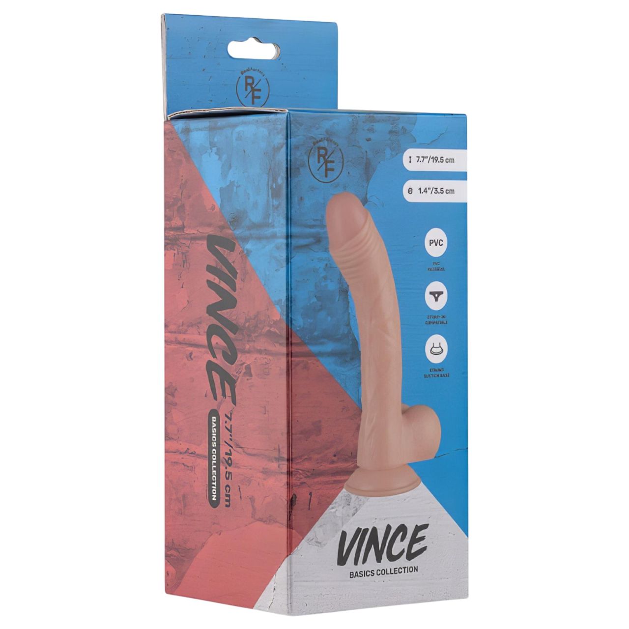 Real Fantasy Vince - herés fitymás dildó - 19,5 cm (testszínű)