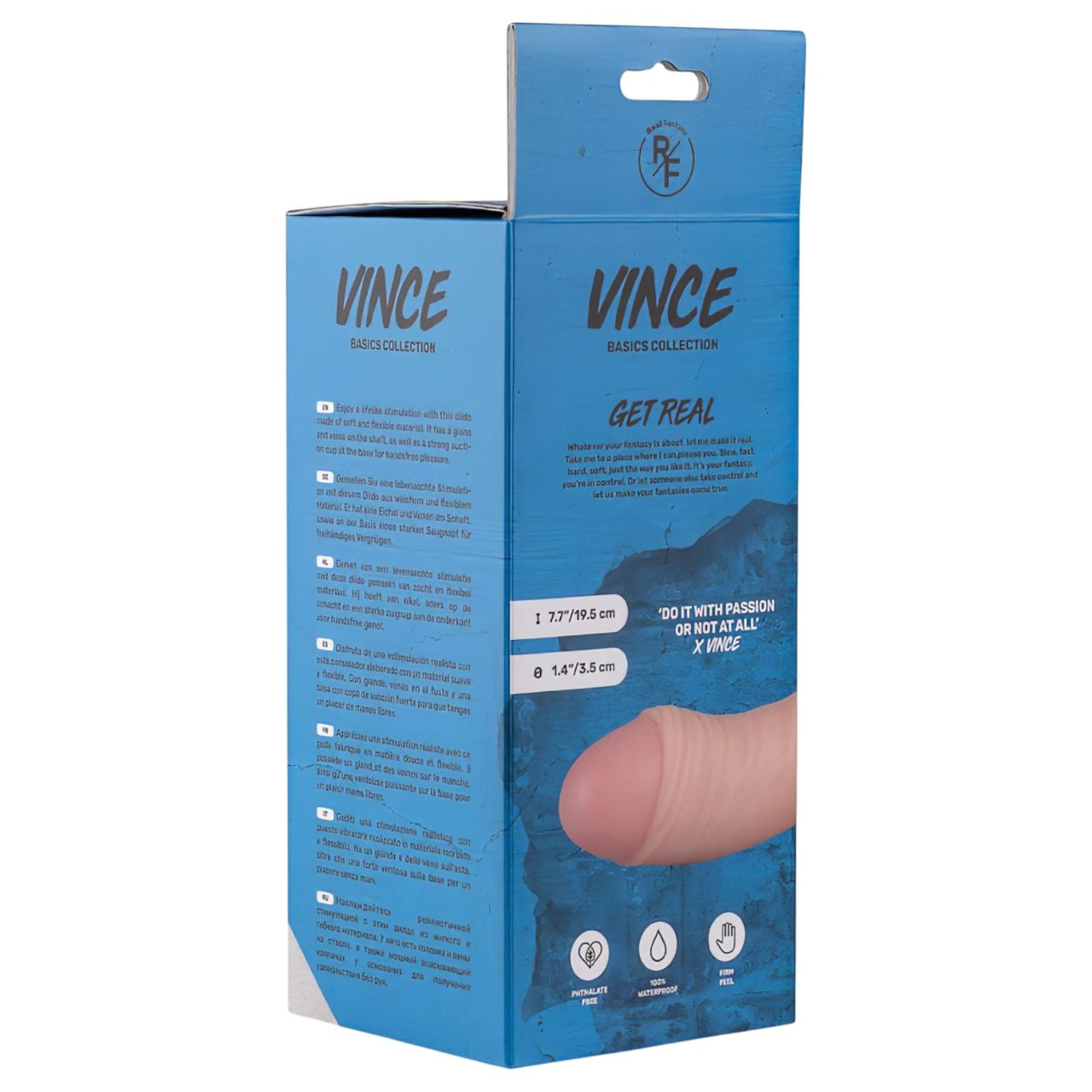 Real Fantasy Vince - herés fitymás dildó - 19,5 cm (testszínű)