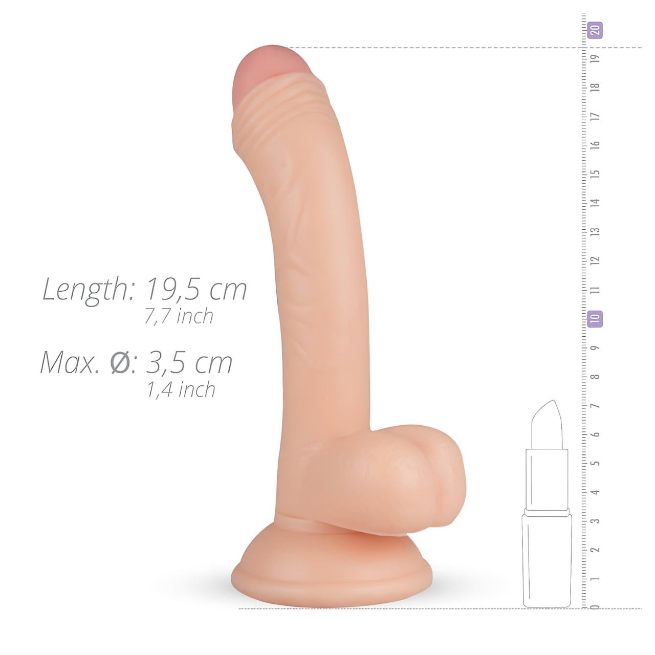 Real Fantasy Vince - herés fitymás dildó - 19,5 cm (testszínű)
