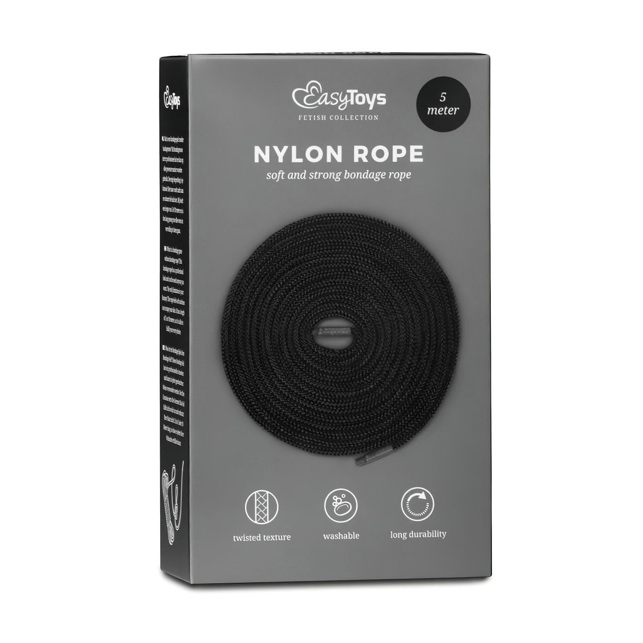 EasyToys Rope - bondage kötél (5 m, fekete) EasyToys Rope - bondage kötél (5 m, fekete)