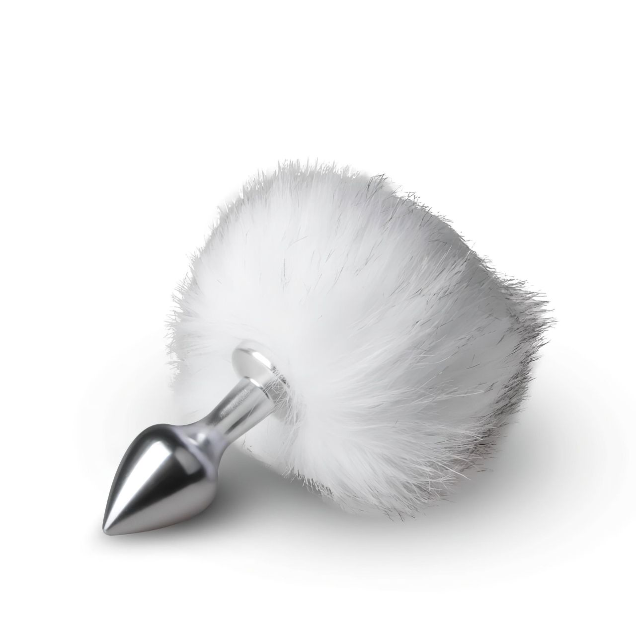 EasyToys Bunny NO1 - fém anál plug nyuszifarokkal (ezüst-fehér)