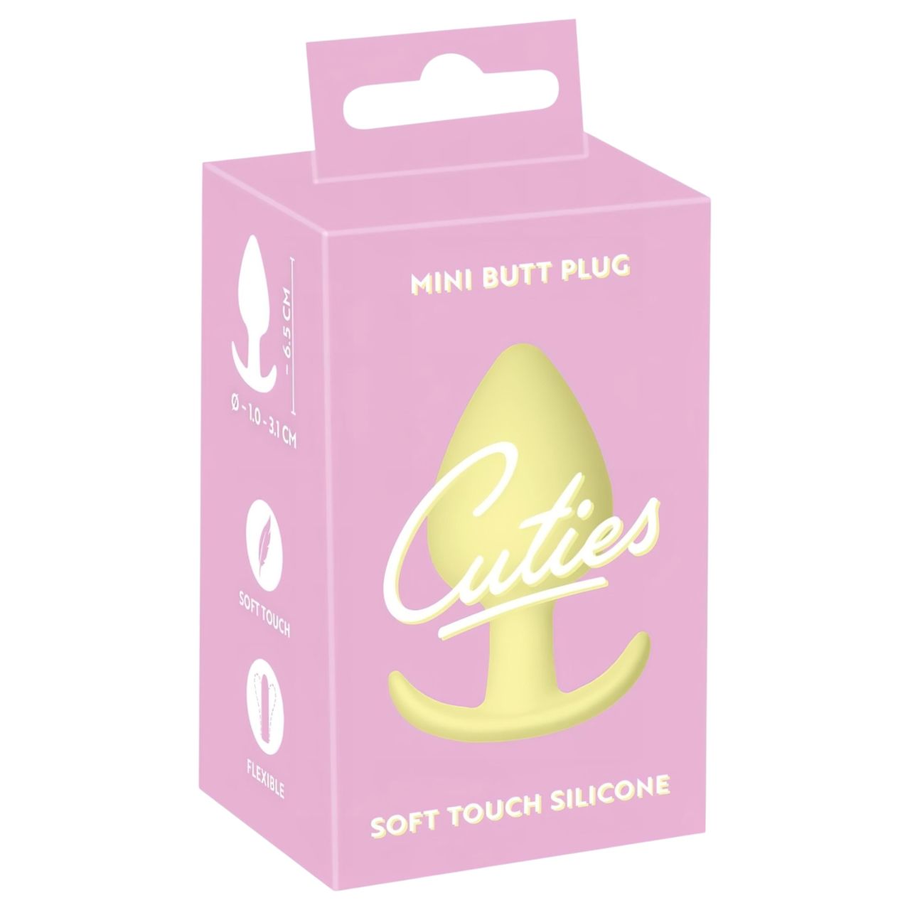 Cuties Mini Butt Plug - szilikon anál plug (sárga, 3,1 cm)