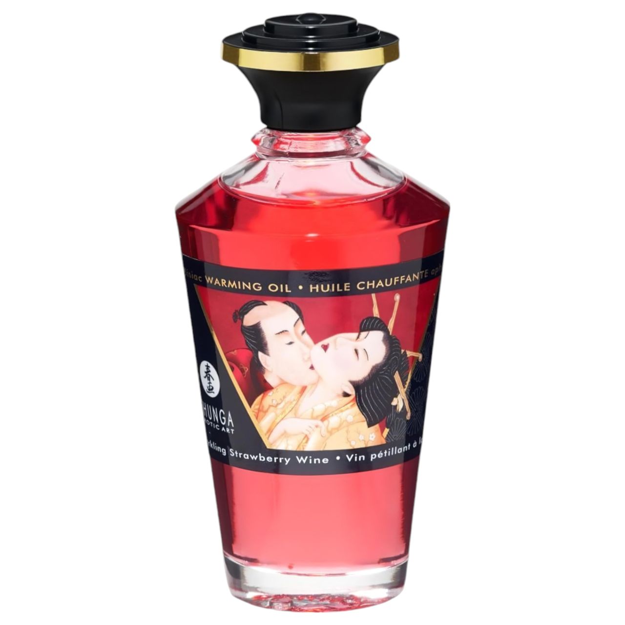 Shunga - melegítő masszázsolaj - pezsgő-eper (100 ml)