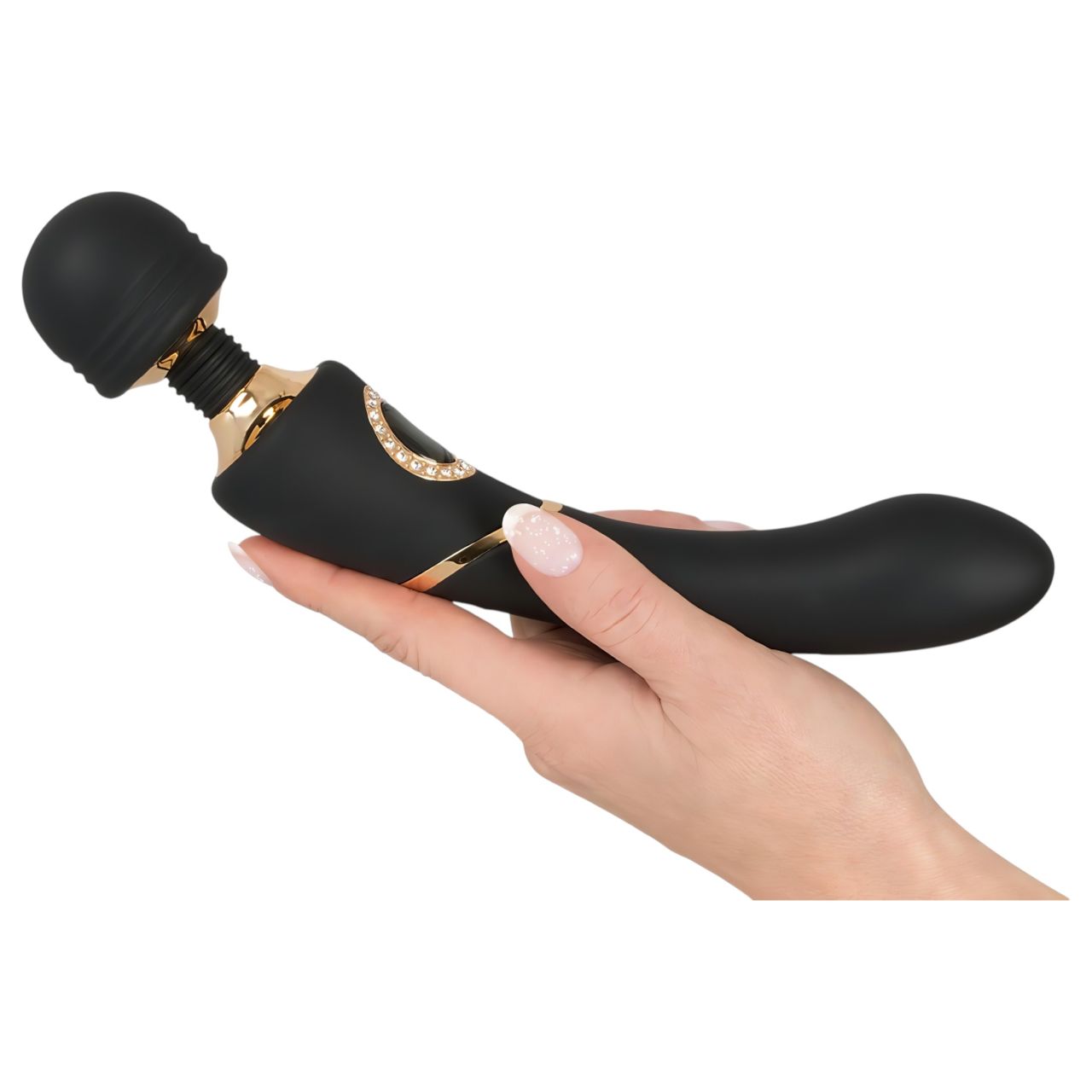 Cleopatra Wand - prémium masszírozó vibrátor strasszokkal (fekete)