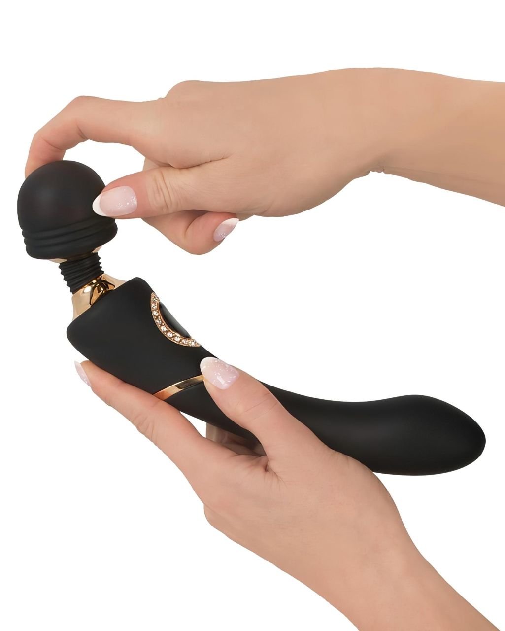 Cleopatra Wand - prémium masszírozó vibrátor strasszokkal (fekete)