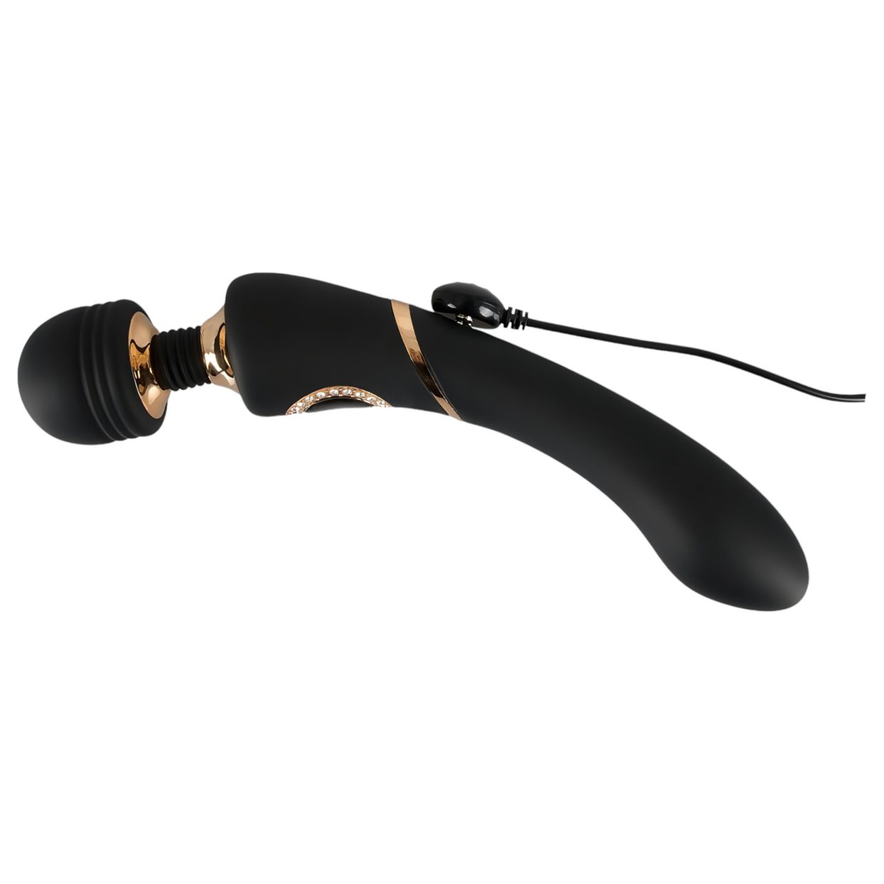 Cleopatra Wand - prémium masszírozó vibrátor strasszokkal (fekete)