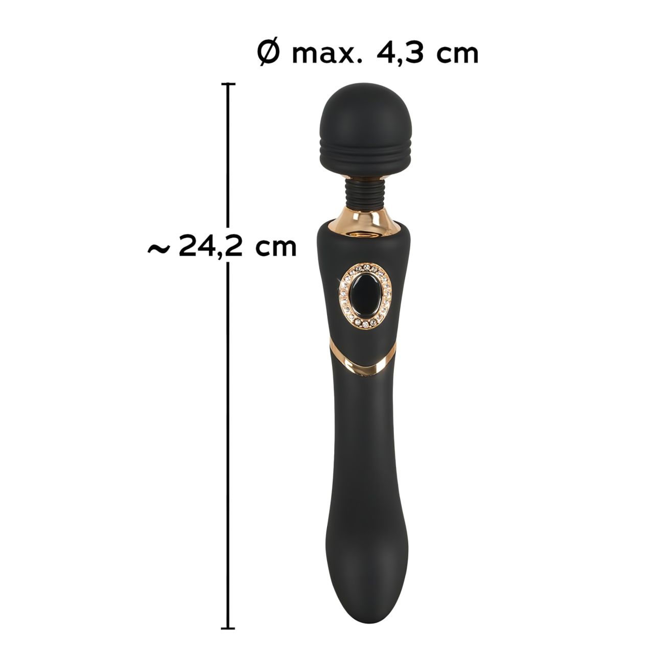 Cleopatra Wand - prémium masszírozó vibrátor strasszokkal (fekete)