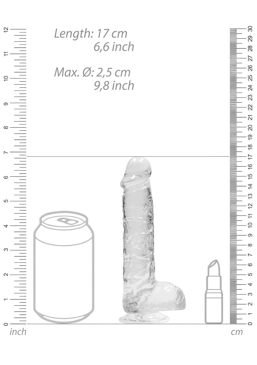 RealRock - átlátszó élethű dildó (átlátszó, 15 cm)
