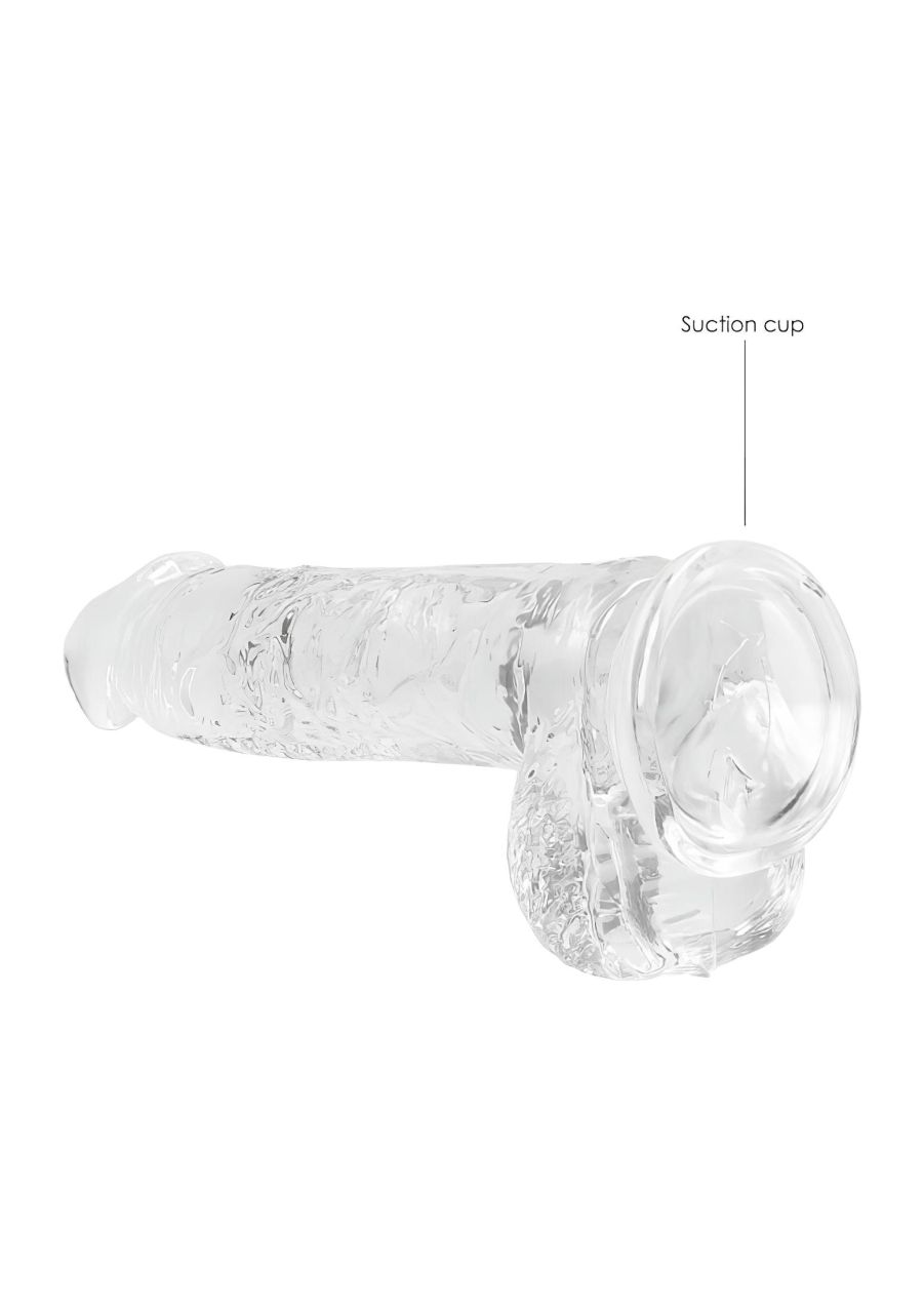 RealRock - átlátszó élethű dildó (átlátszó, 15 cm)