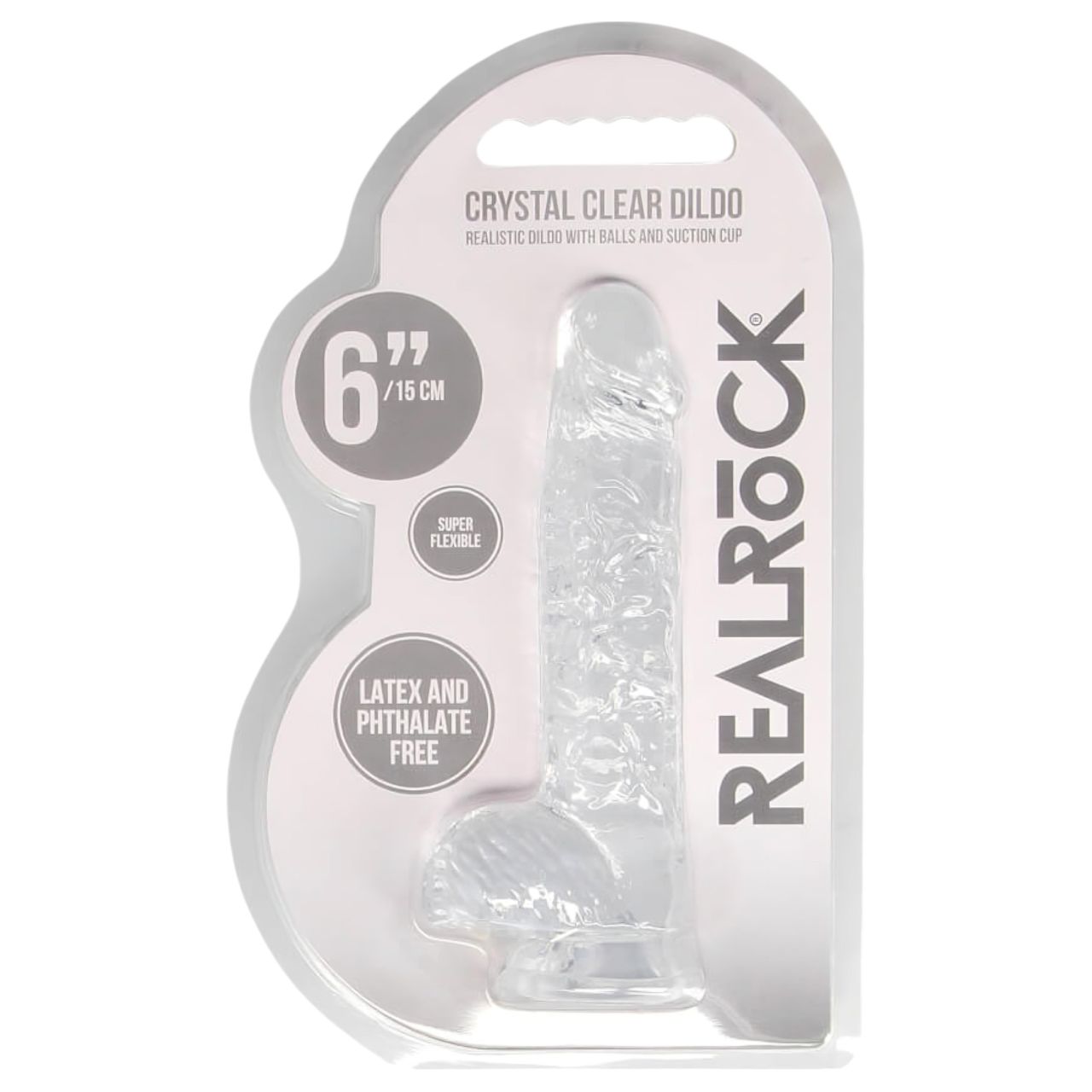 RealRock - átlátszó élethű dildó (átlátszó, 15 cm)