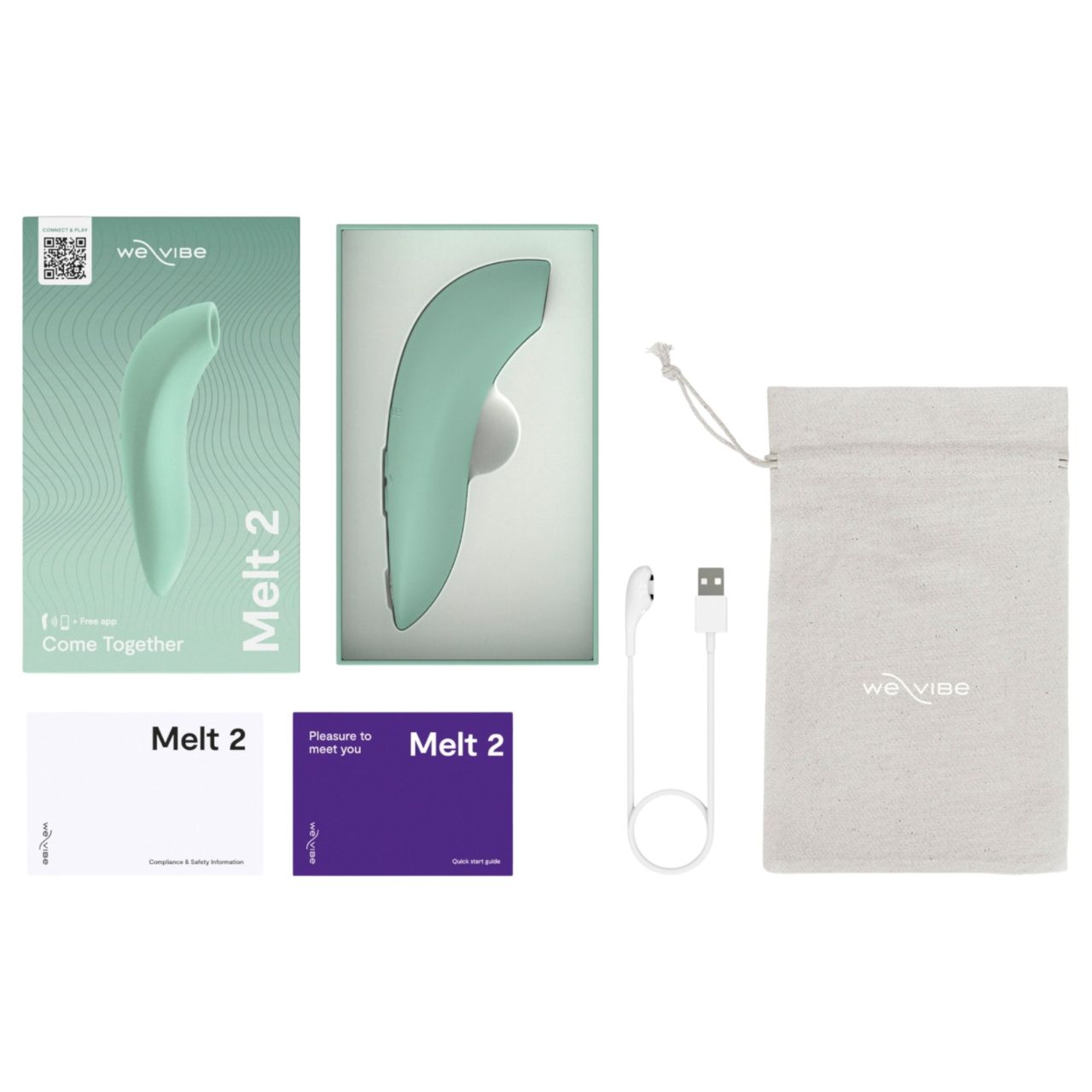 We-Vibe Melt 2 - App-vezérelt léghullámos csiklóizgató (türkiz)