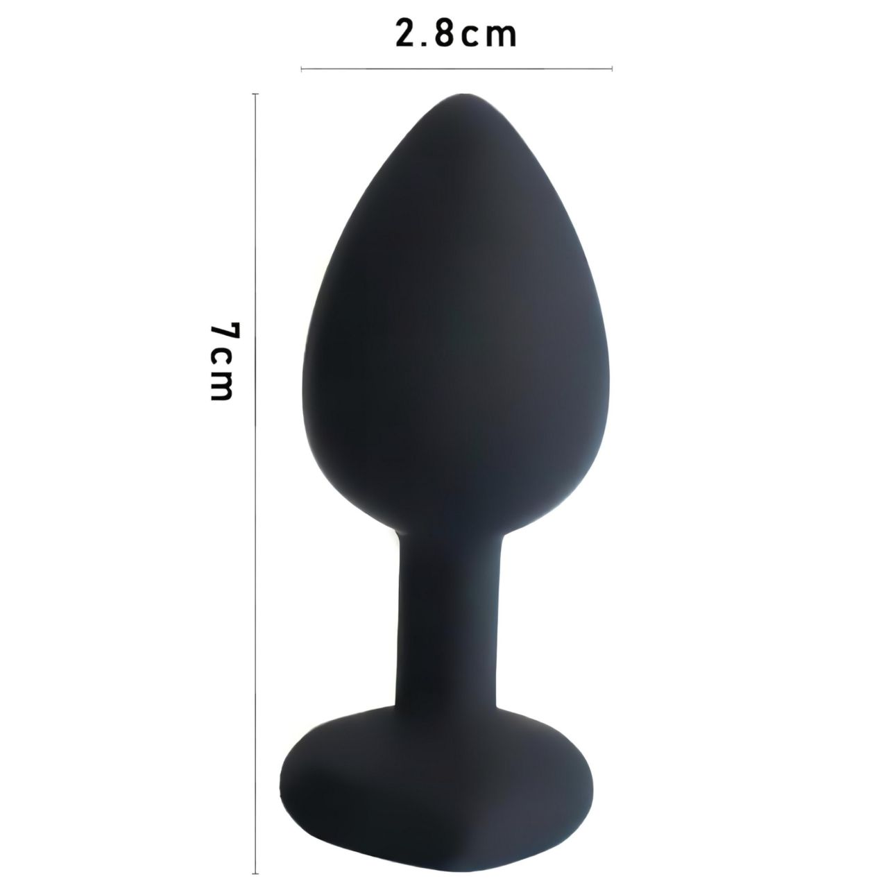 Sunfo - szilikon anál plug szíves piros kővel (fekete)