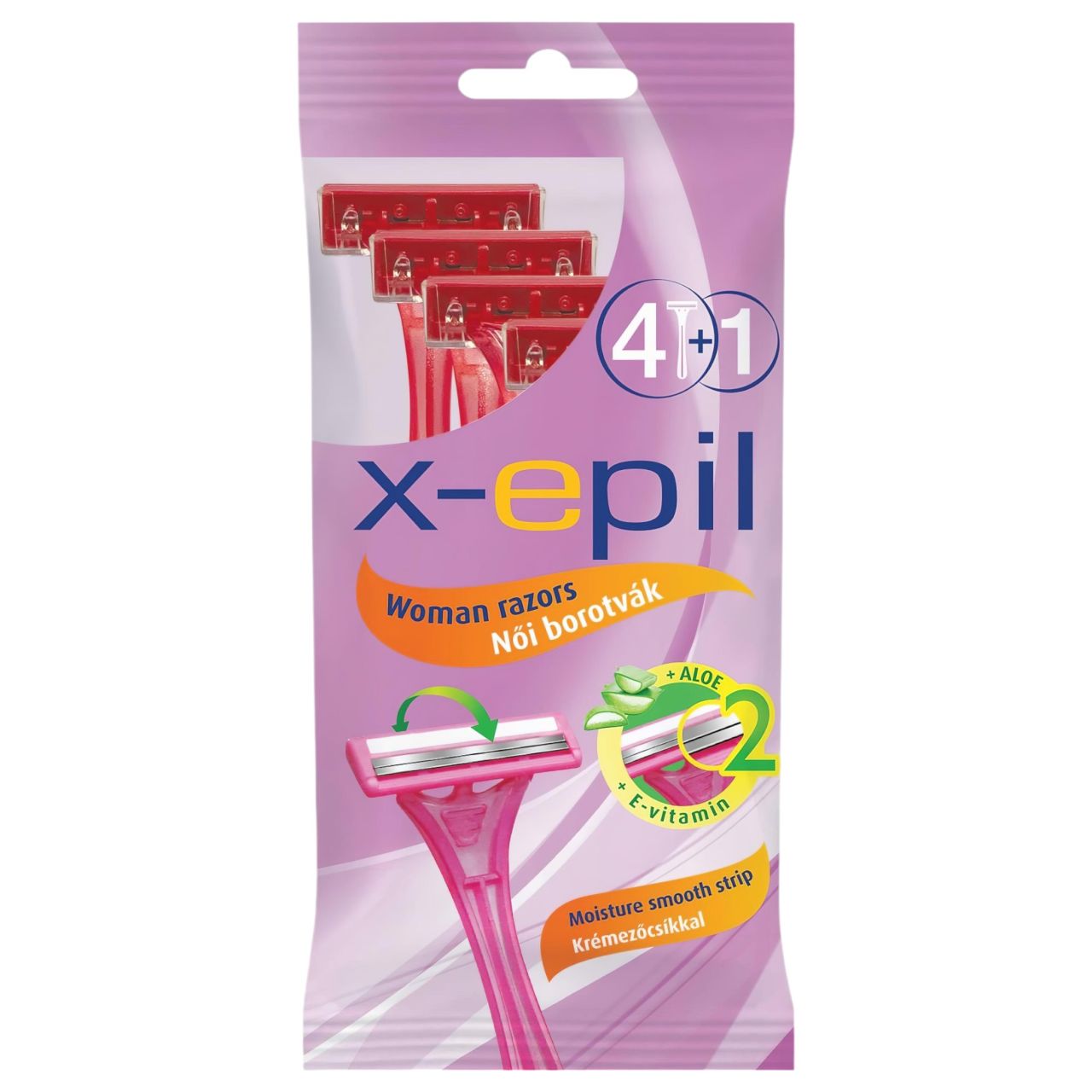 X-Epil - eldobható női borotva 2 pengés (5 db) X-Epil - eldobható női borotva 2 pengés (5 db)