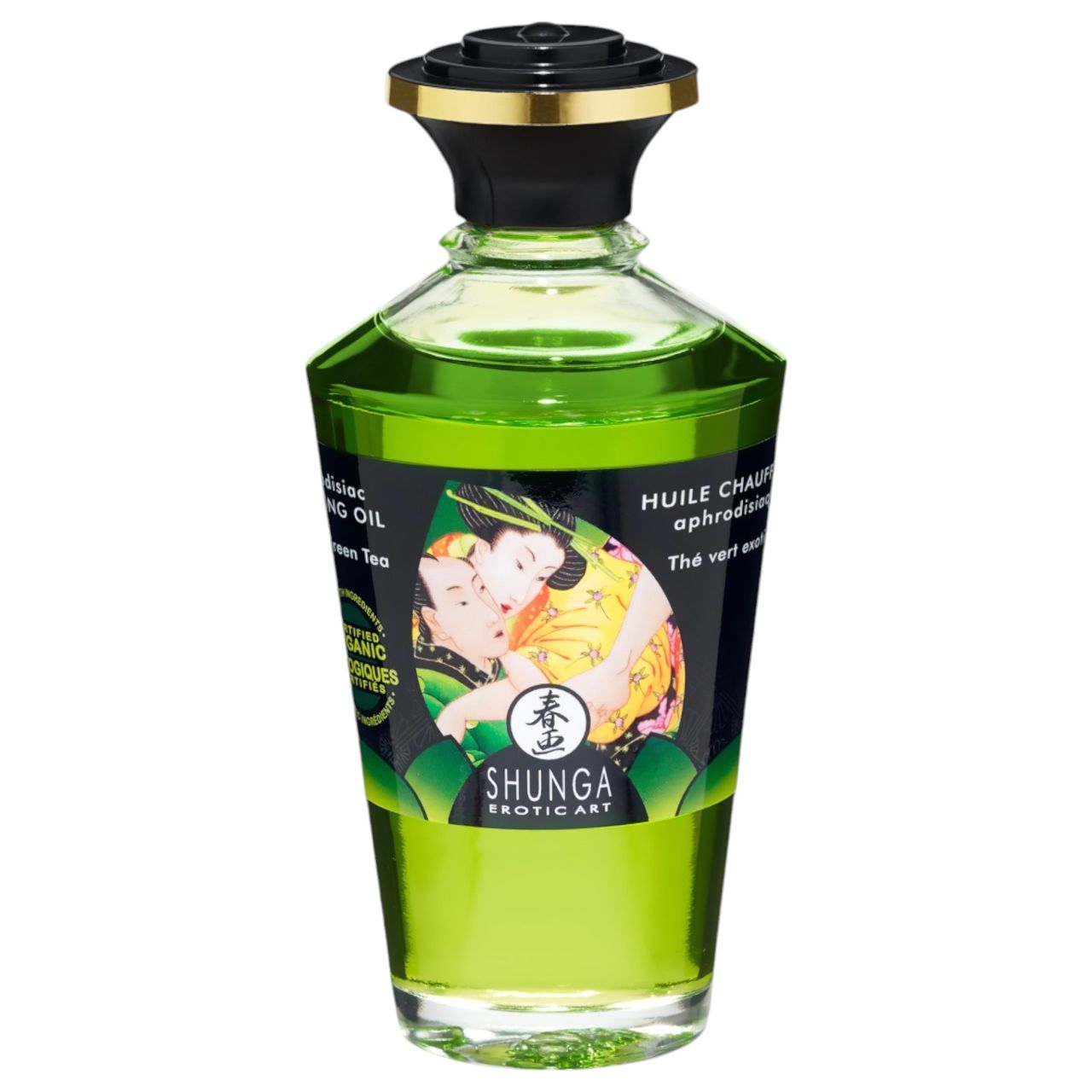 Shunga - melegítő masszázsolaj - zöld tea (100 ml)
