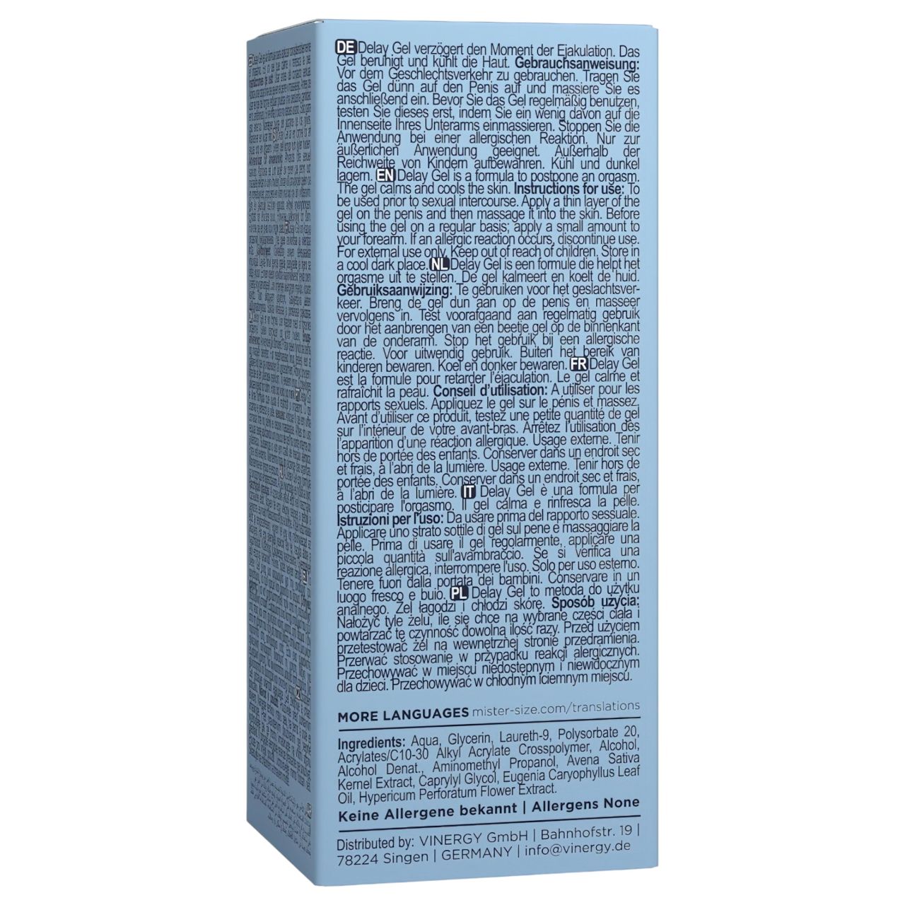 Mister Size - magömlést késleltető gél (50 ml)