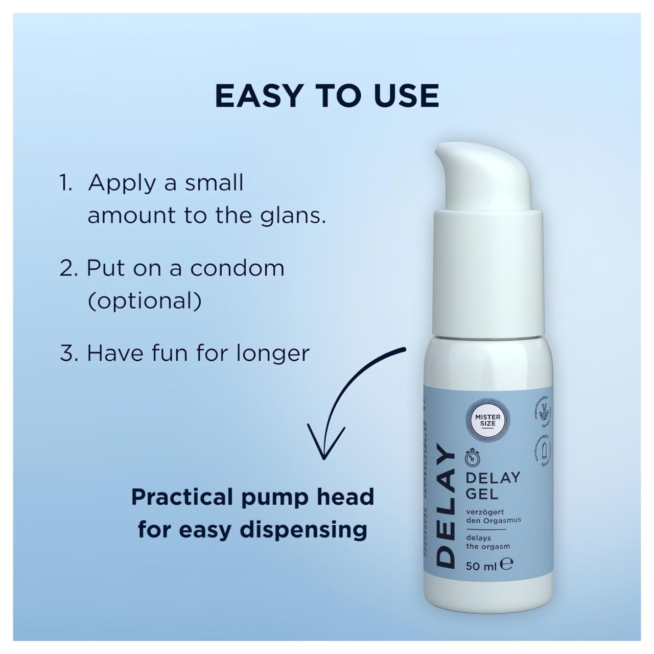 Mister Size - magömlést késleltető gél (50 ml)