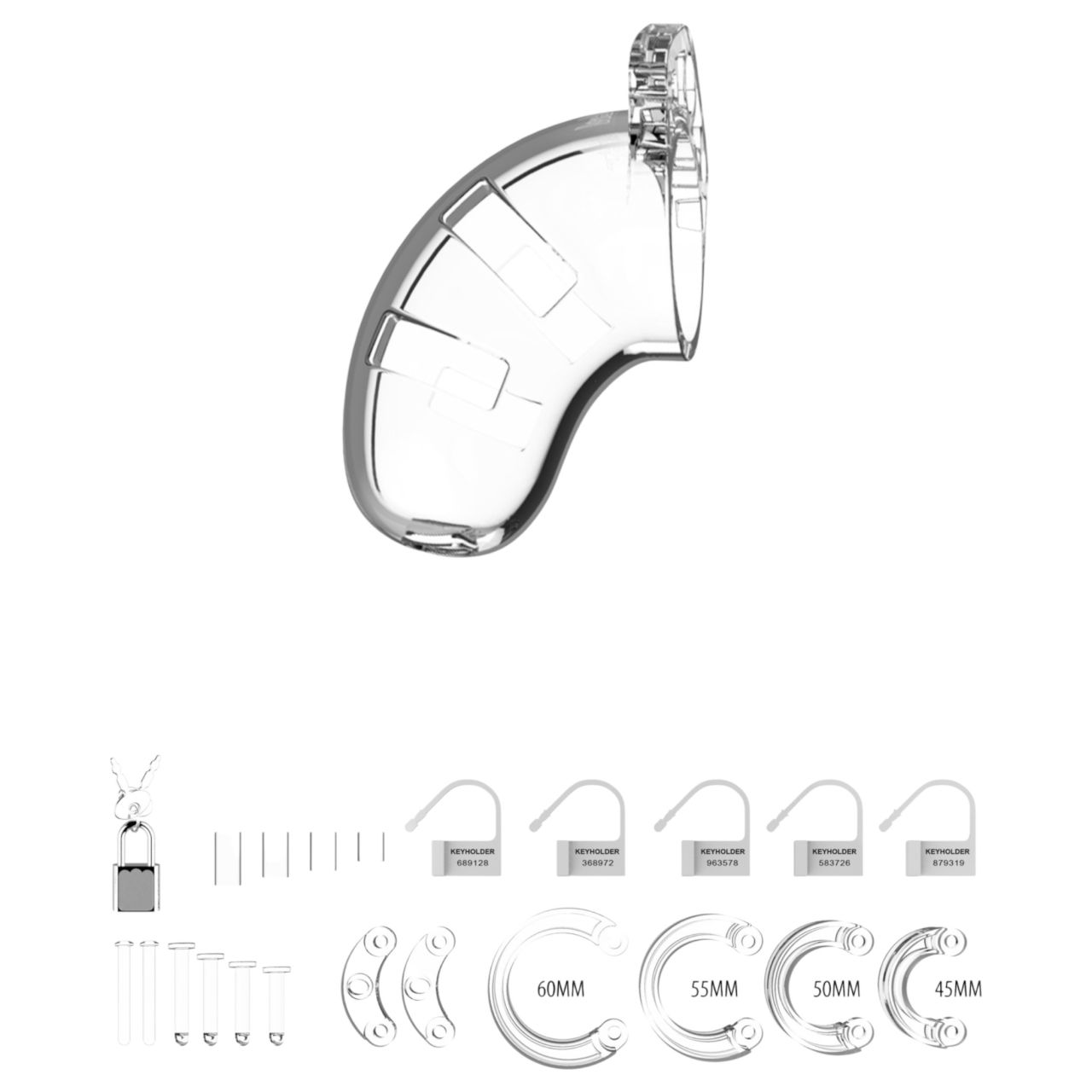 ManCage - Model 13 péniszketrec (átlátszó) - 6,5 cm