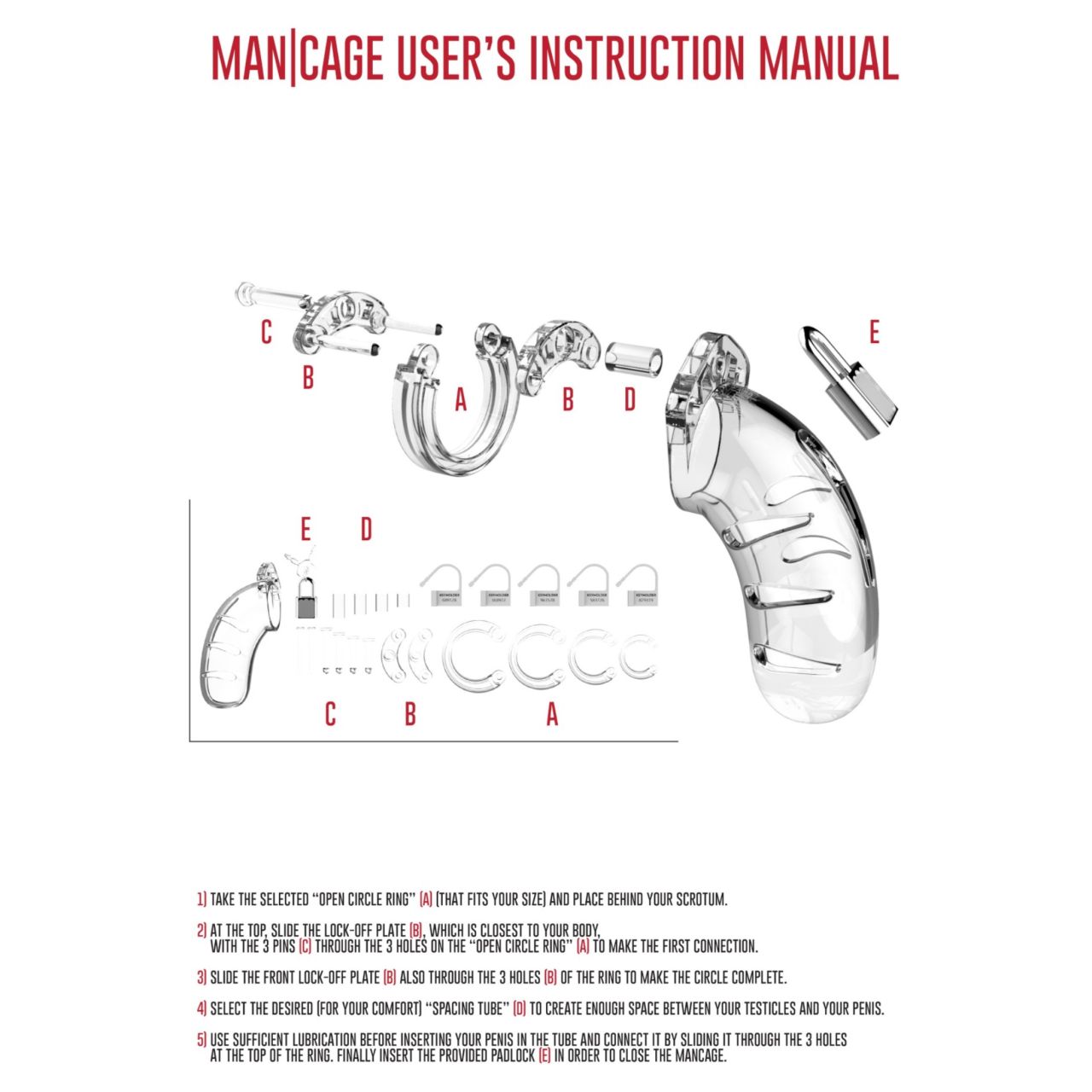 ManCage - Model 13 péniszketrec (átlátszó) - 6,5 cm