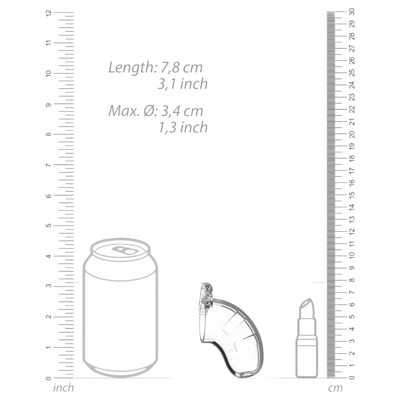 ManCage - Model 13 péniszketrec (átlátszó) - 6,5 cm