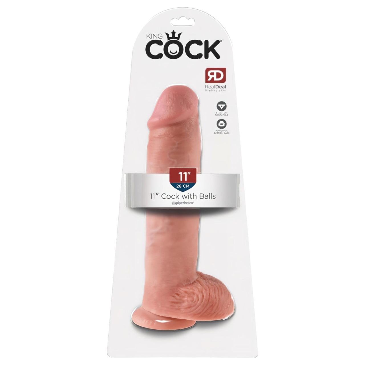 King Cock 11 - tapadókorongos, herés dildó (28 cm, testszínű) King Cock 11 - tapadókorongos, herés dildó (28 cm, testszínű)
