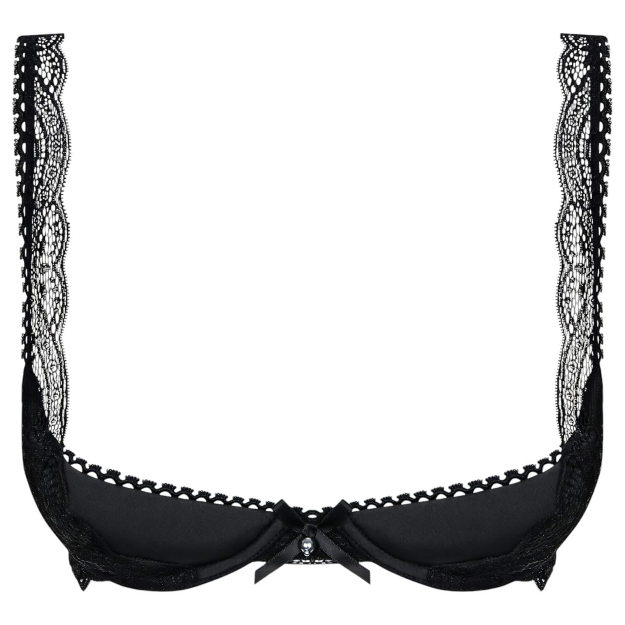 Obsessive Miamor - csipkés push-up melltartó (fekete)
