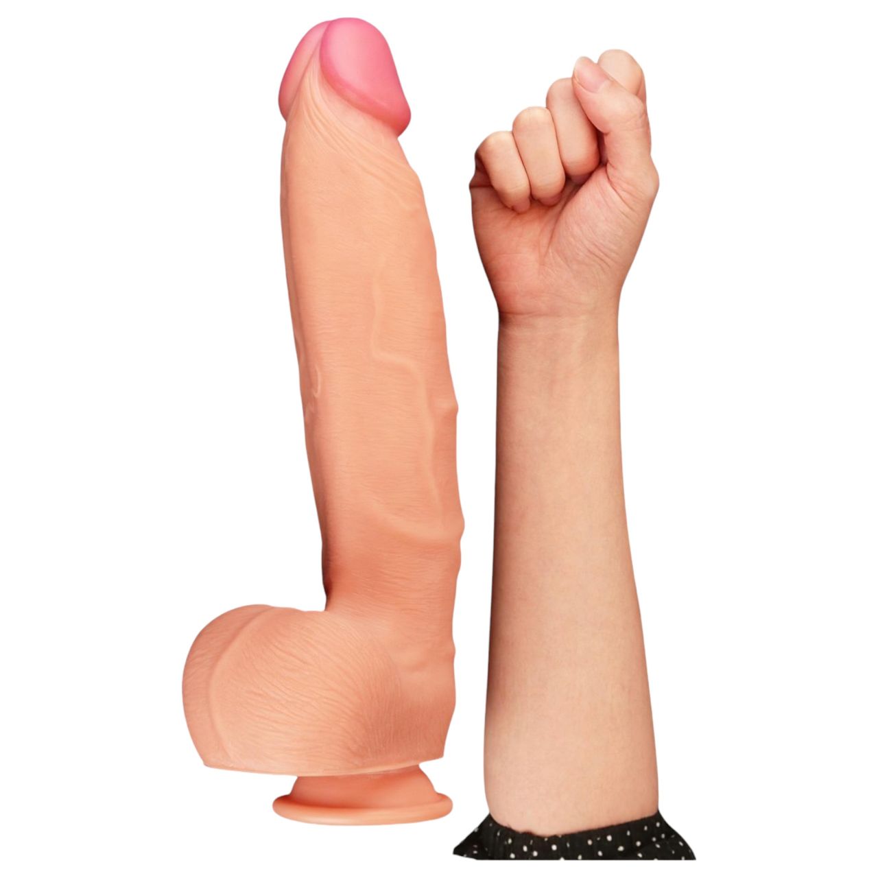 Lovetoy Nature Cock - kétrétegű élethű dildó - 30 cm (testszínű)