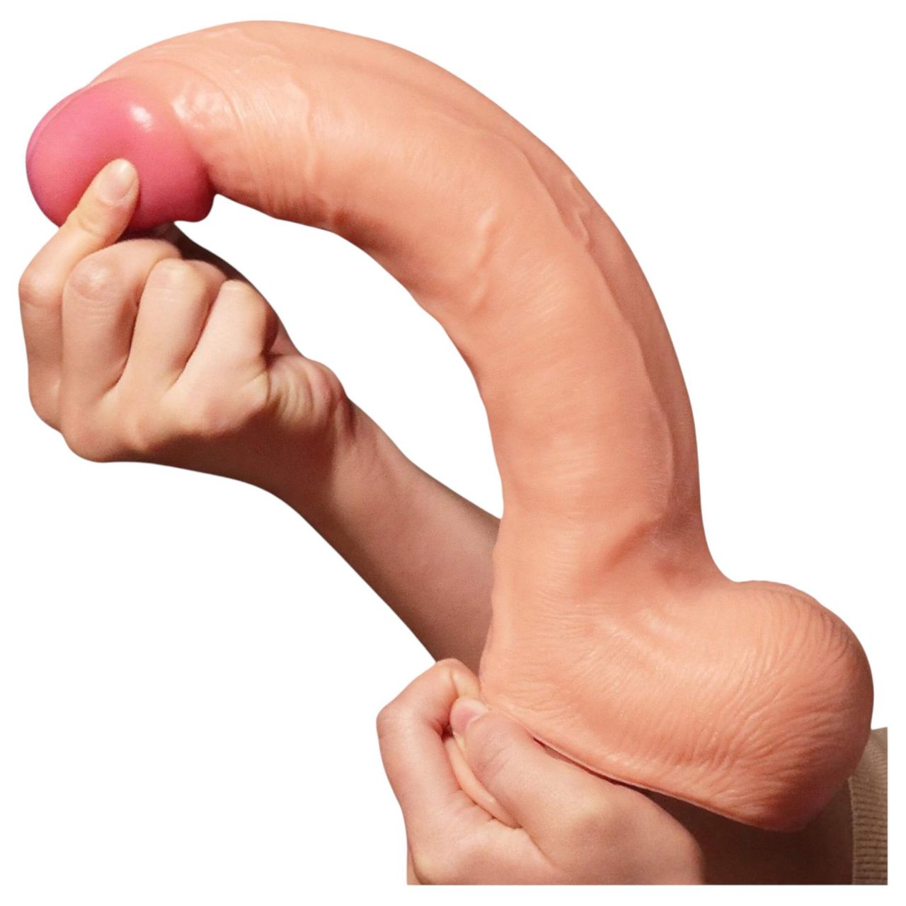 Lovetoy Nature Cock - kétrétegű élethű dildó - 30 cm (testszínű)