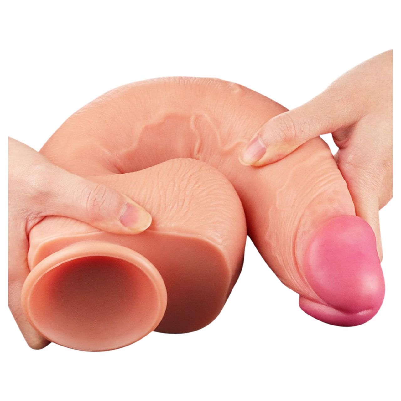 Lovetoy Nature Cock - kétrétegű élethű dildó - 30 cm (testszínű)