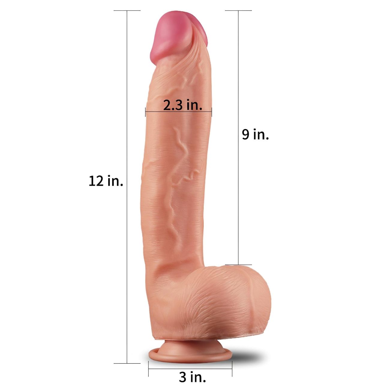 Lovetoy Nature Cock - kétrétegű élethű dildó - 30 cm (testszínű)