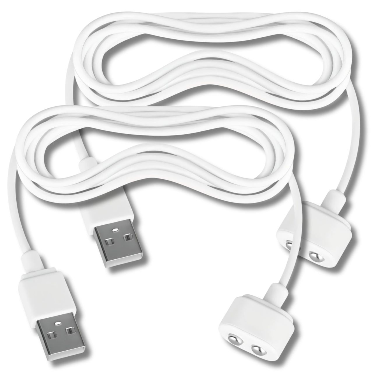 Satisfyer - mágneses USB töltőkábel - 2 db (fehér)