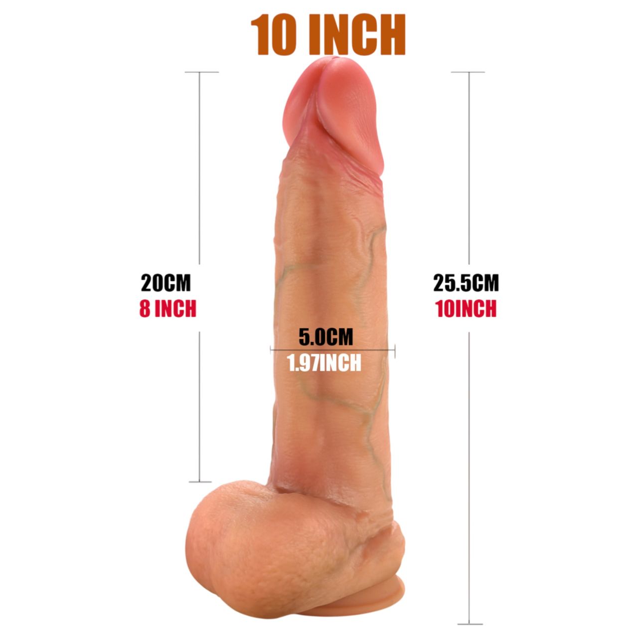 FeelSkin - ultra realisztikus herés dildó - natúr (25 cm)