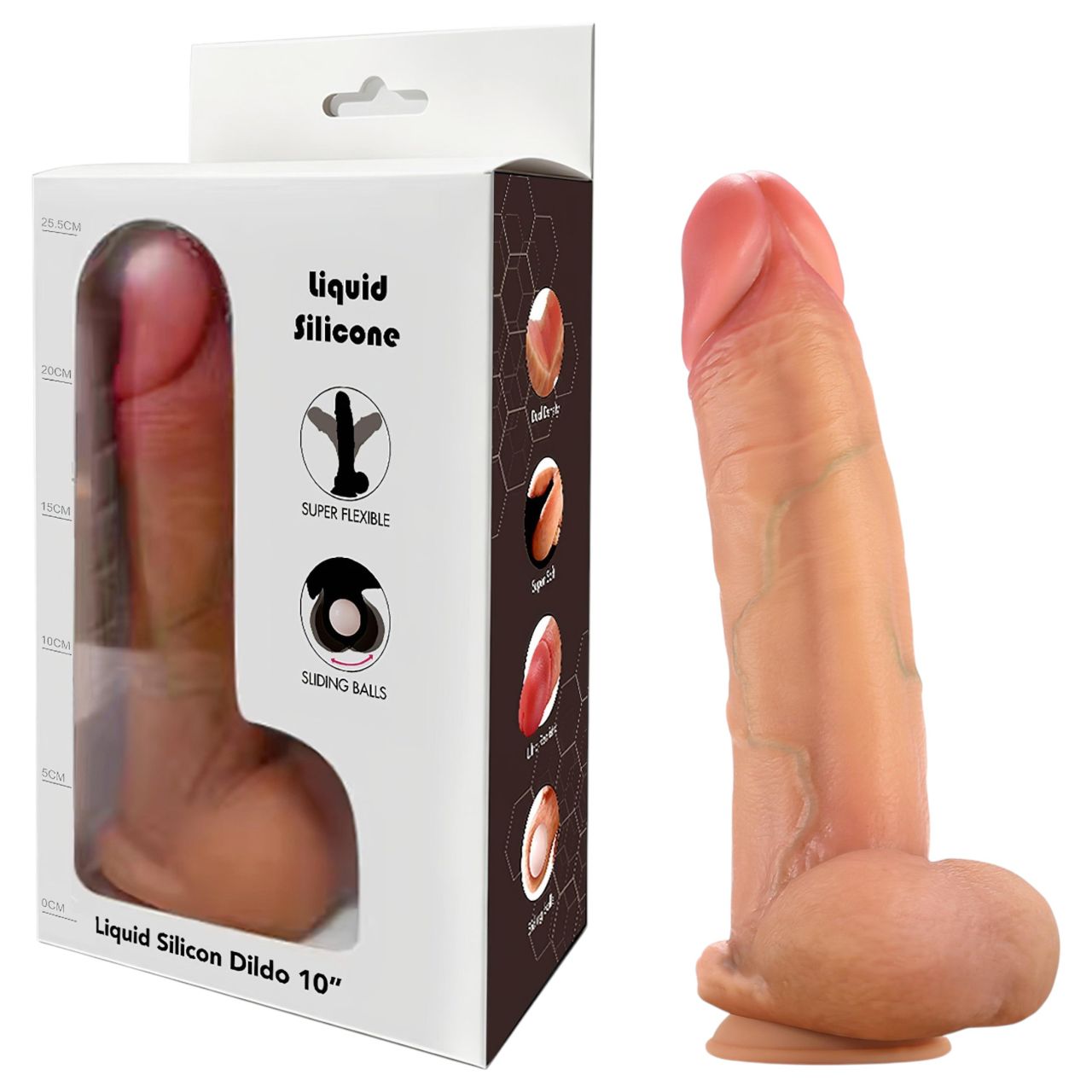 FeelSkin - ultra realisztikus herés dildó - natúr (25 cm)