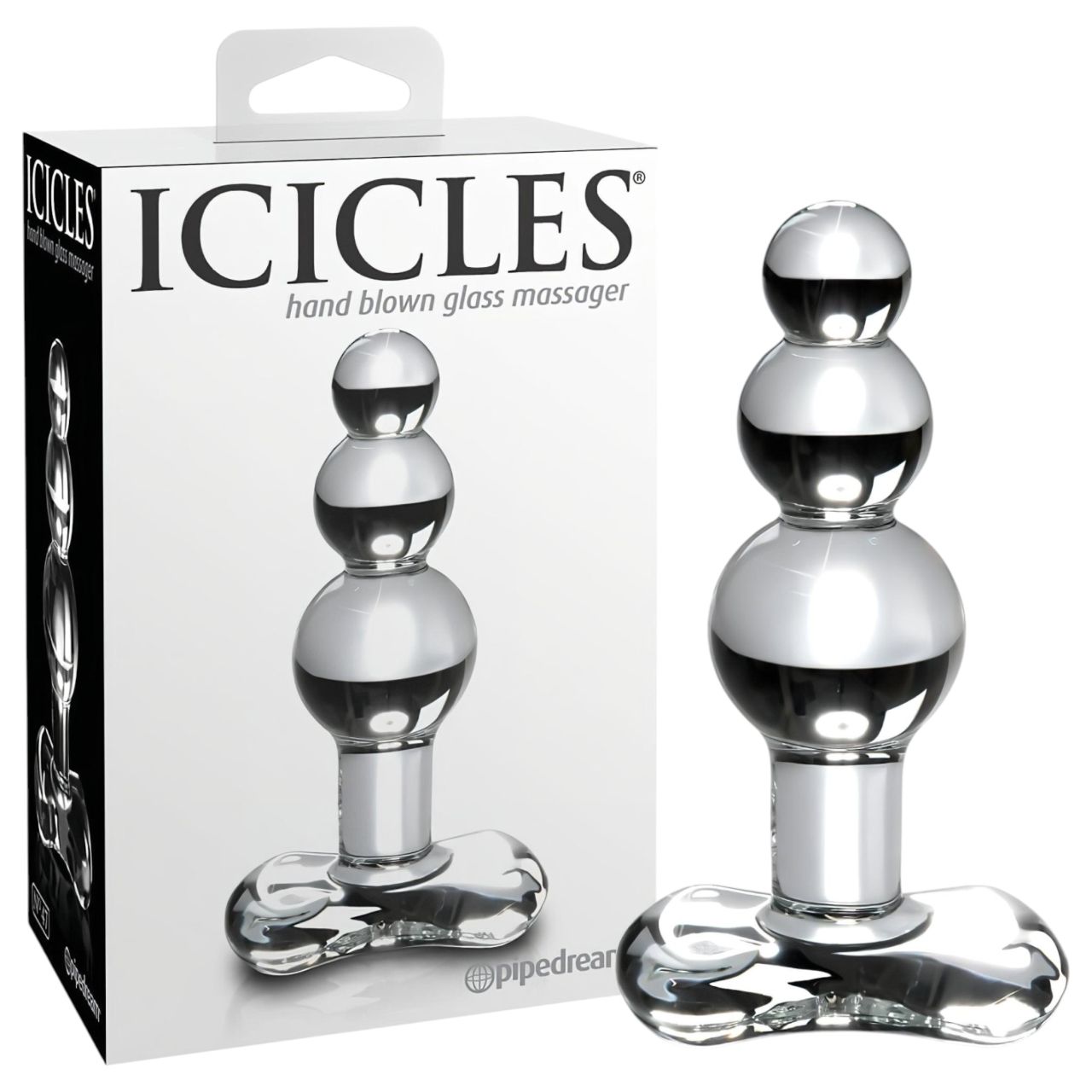 Icicles No. 47 - tripla gyöngyös, üveg anál plug (átlátszó) Icicles No. 47 - tripla gyöngyös, üveg anál plug (átlátszó)