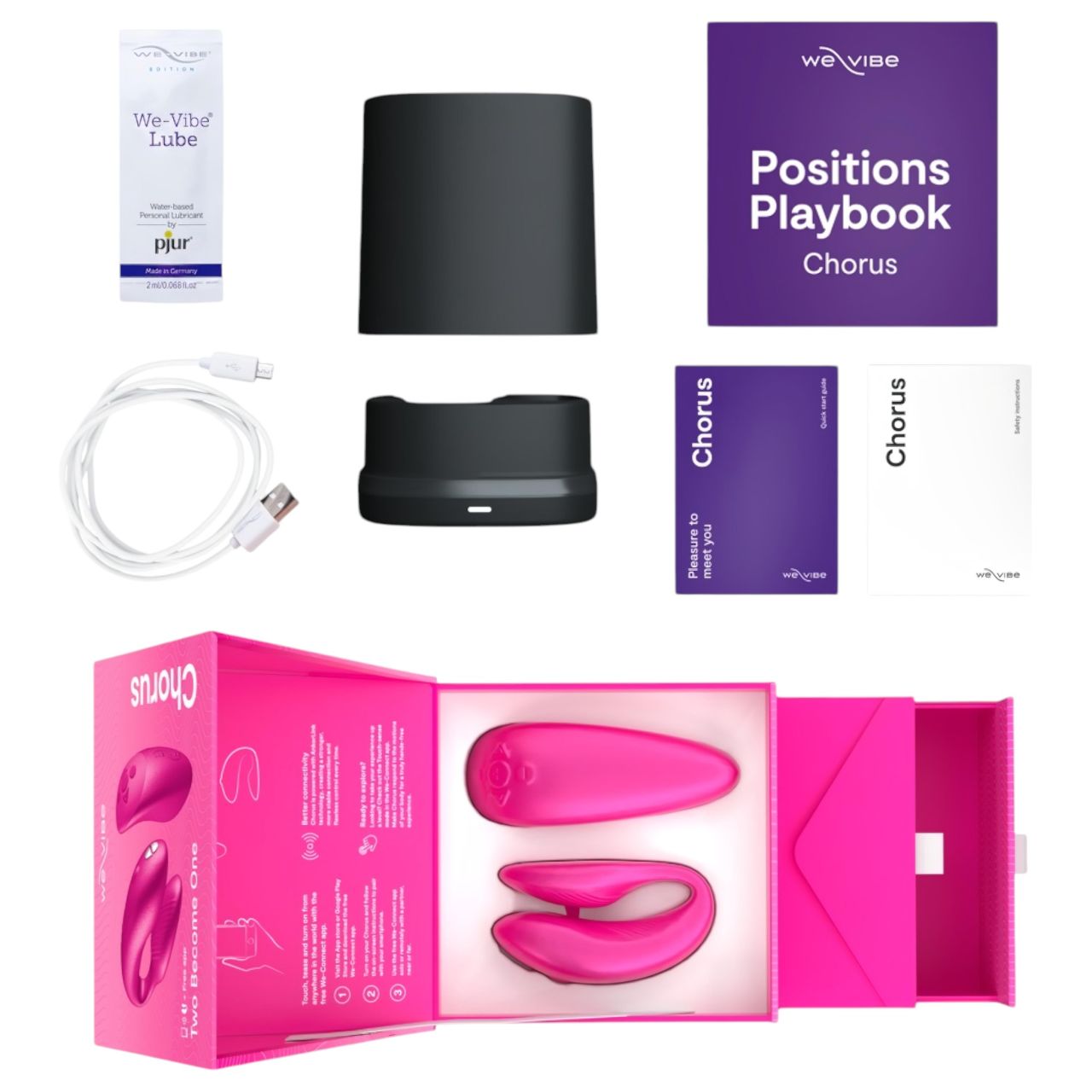 / We-Vibe Chorus hands-free pár-vibrátor Squeeze Remote-tal (Pink)