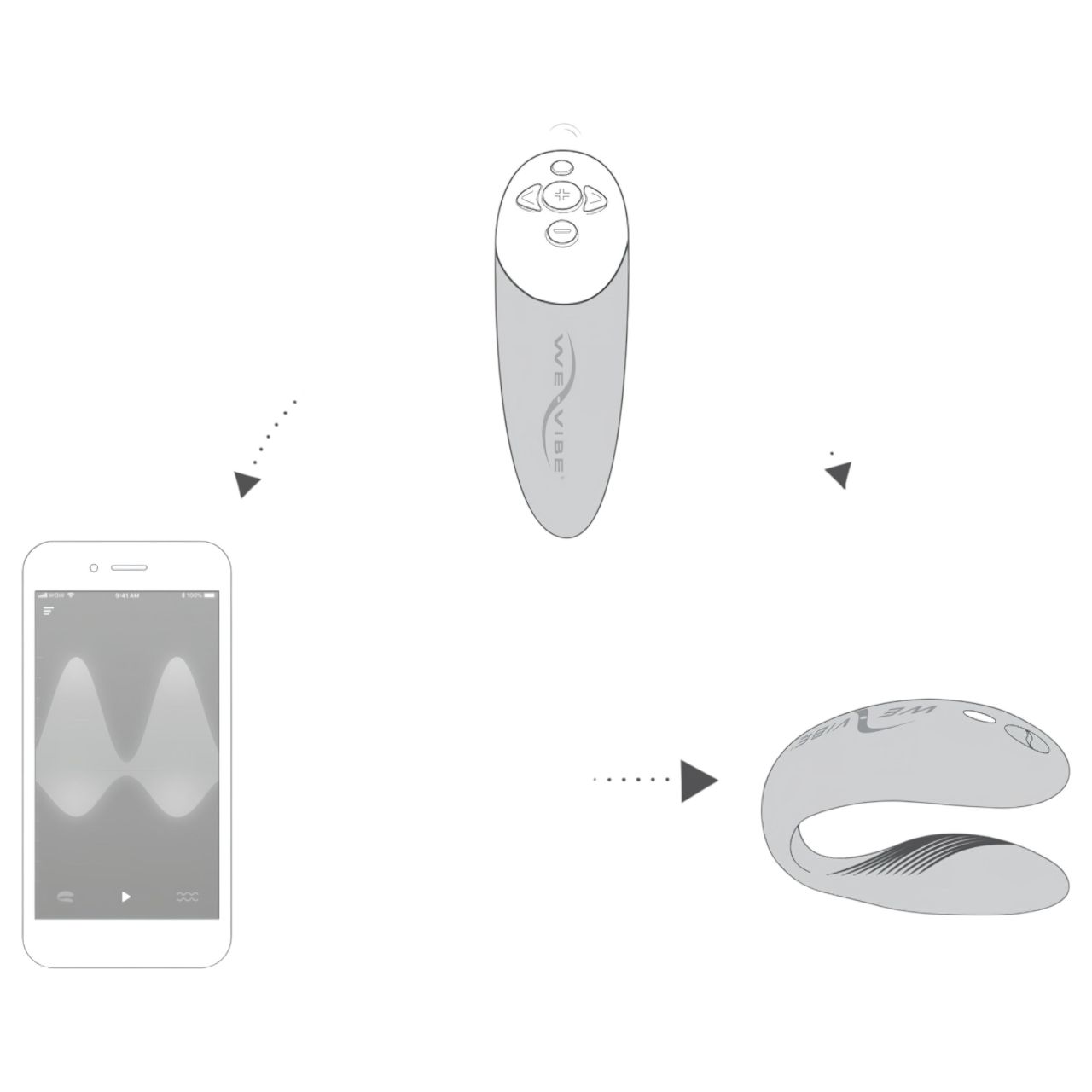 / We-Vibe Chorus hands-free pár-vibrátor Squeeze Remote-tal (Pink)