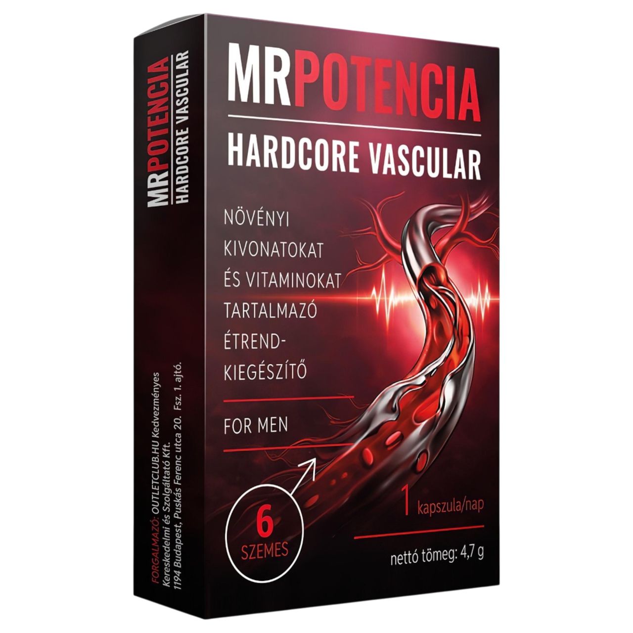 MrPotencia Hardcore Vascular - étrend kiegészítő kapszula férfiaknak (6 db) MrPotencia Hardcore Vascular - étrend kiegészítő kapszula férfiaknak (6 db)