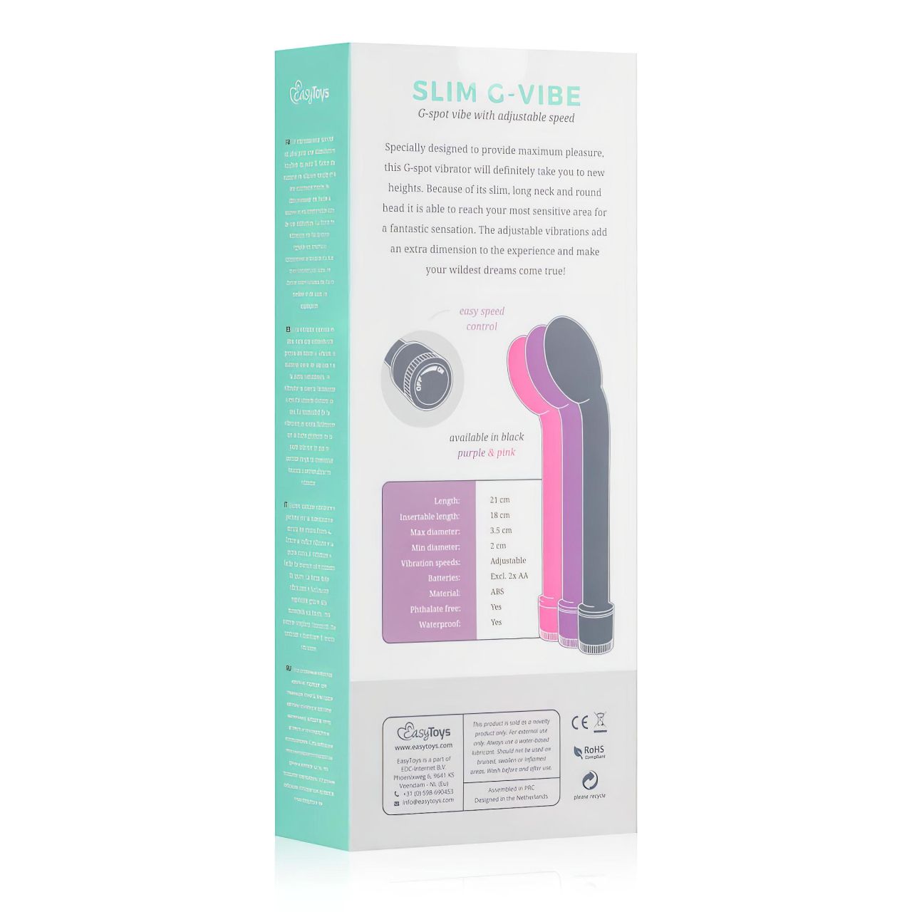 EasyToys Slim - G-pont vibrátor (fekete)