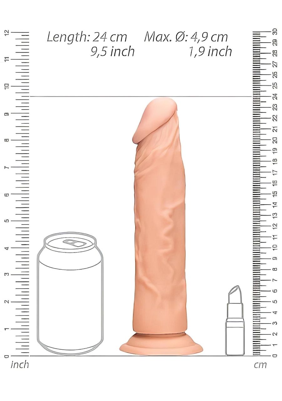 RealRock Dong 9 - élethű dildó (23 cm, testszínű)