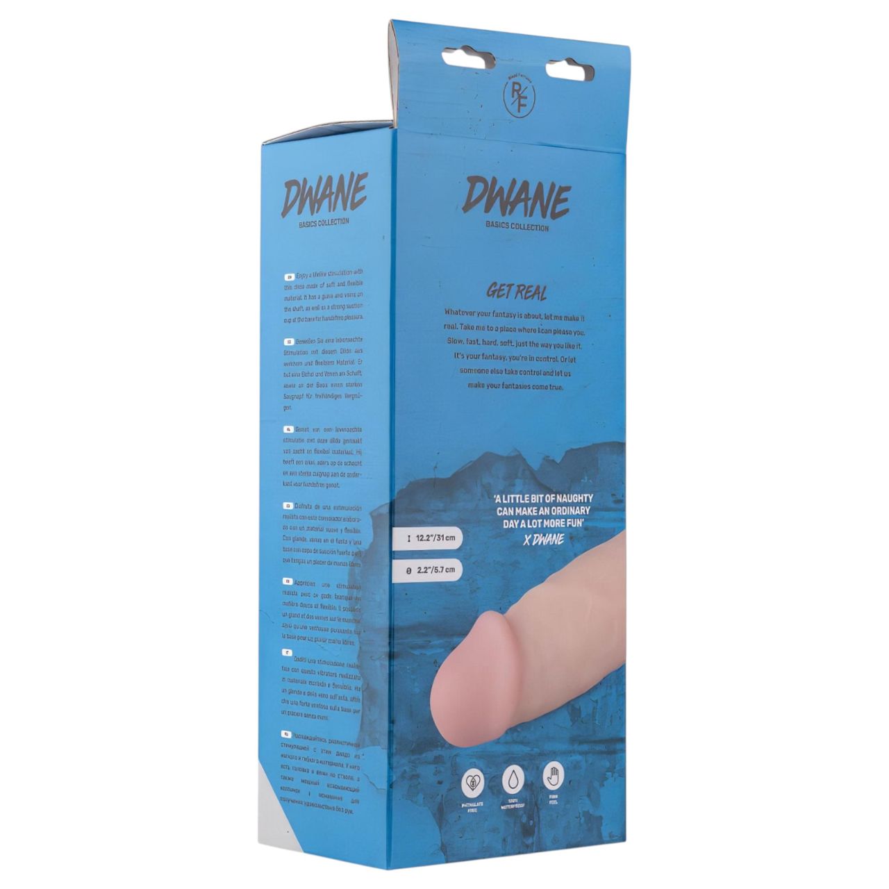 Real Fantasy Dwane - herés élethű dildó - 31 cm (testszínű) Real Fantasy Dwane - herés élethű dildó - 31 cm (testszínű)