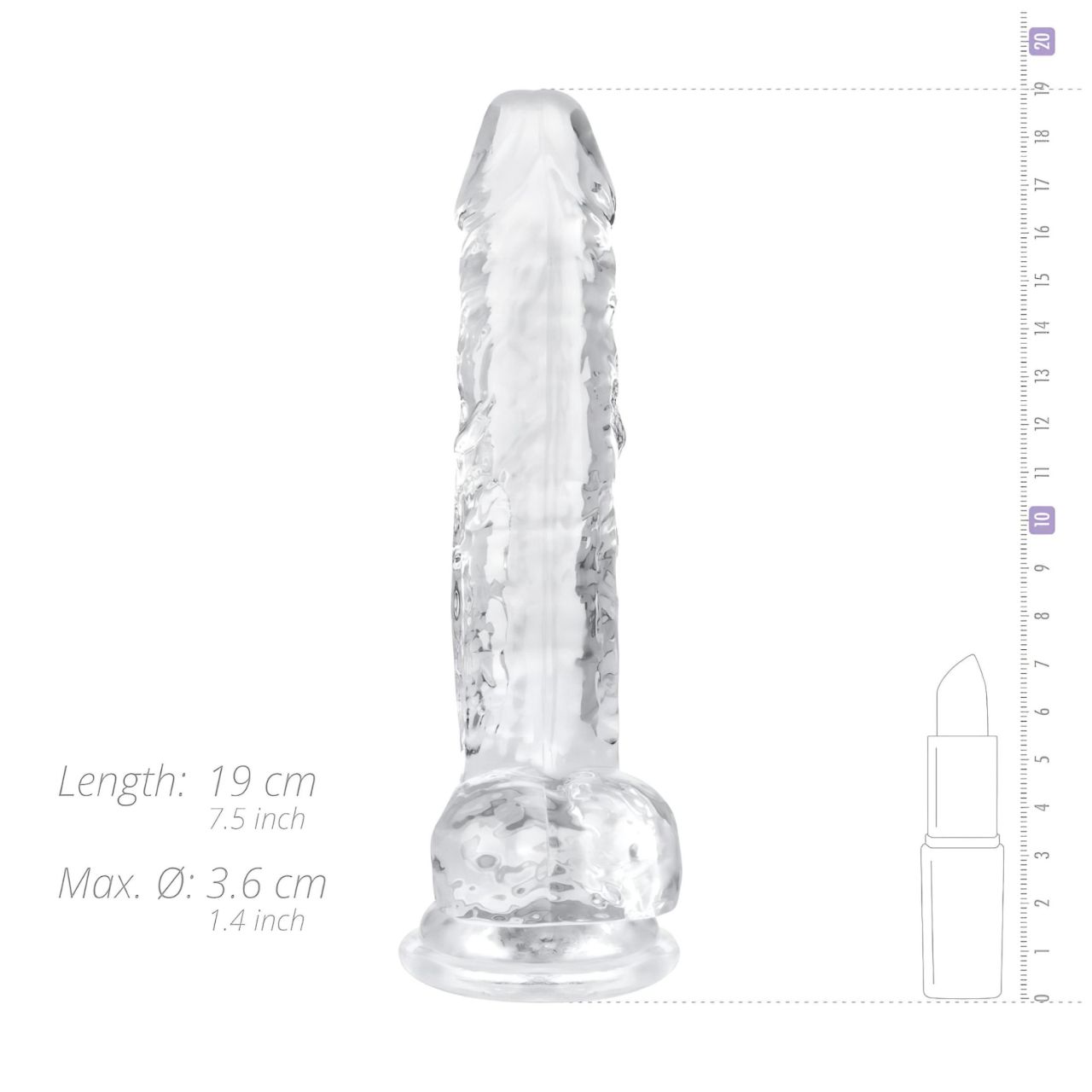 EasyToys - herés dildó - 17 cm (átlátszó)