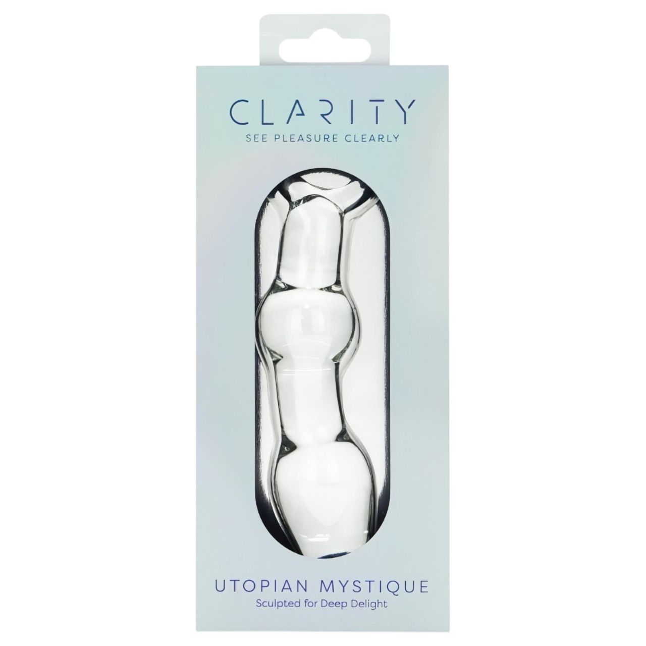 Clarity Utopian Mystique - bordázott üveg análdildó (átlátszó)