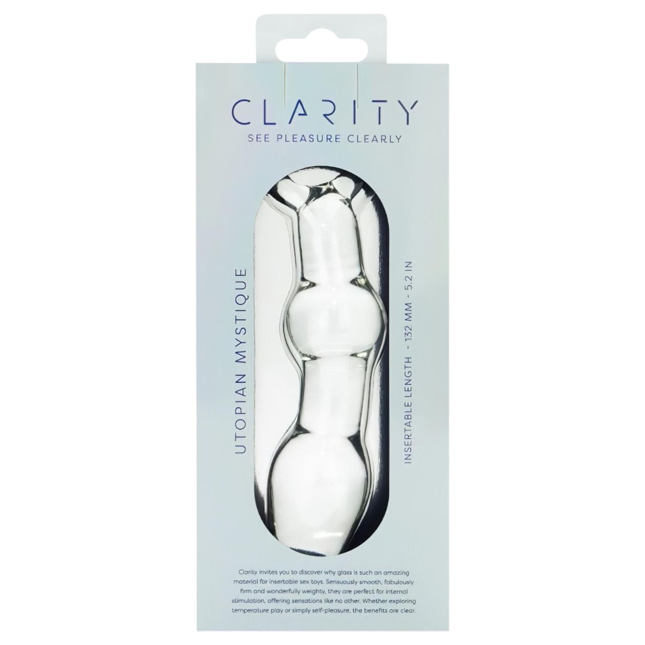 Clarity Utopian Mystique - bordázott üveg análdildó (átlátszó)