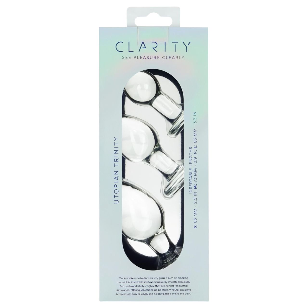 Clarity Utopian Trinity - üveg análkúp szett (átlátszó) Clarity Utopian Trinity - üveg análkúp szett (átlátszó)