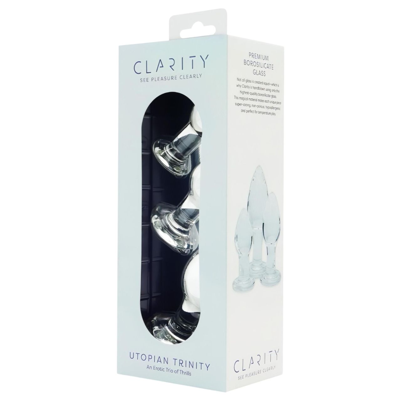 Clarity Utopian Trinity - üveg análkúp szett (átlátszó) Clarity Utopian Trinity - üveg análkúp szett (átlátszó)