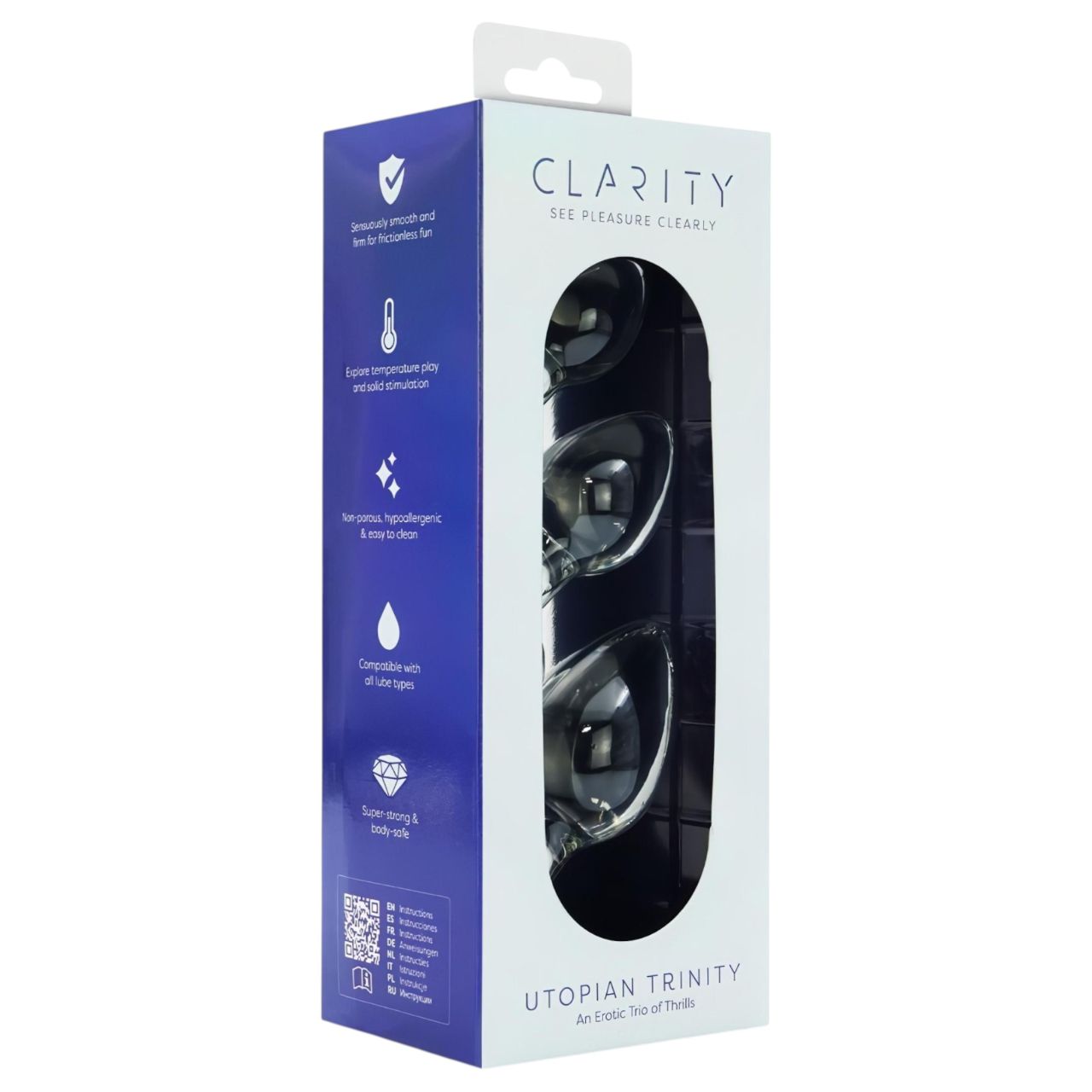 Clarity Utopian Trinity - üveg análkúp szett (átlátszó) Clarity Utopian Trinity - üveg análkúp szett (átlátszó)