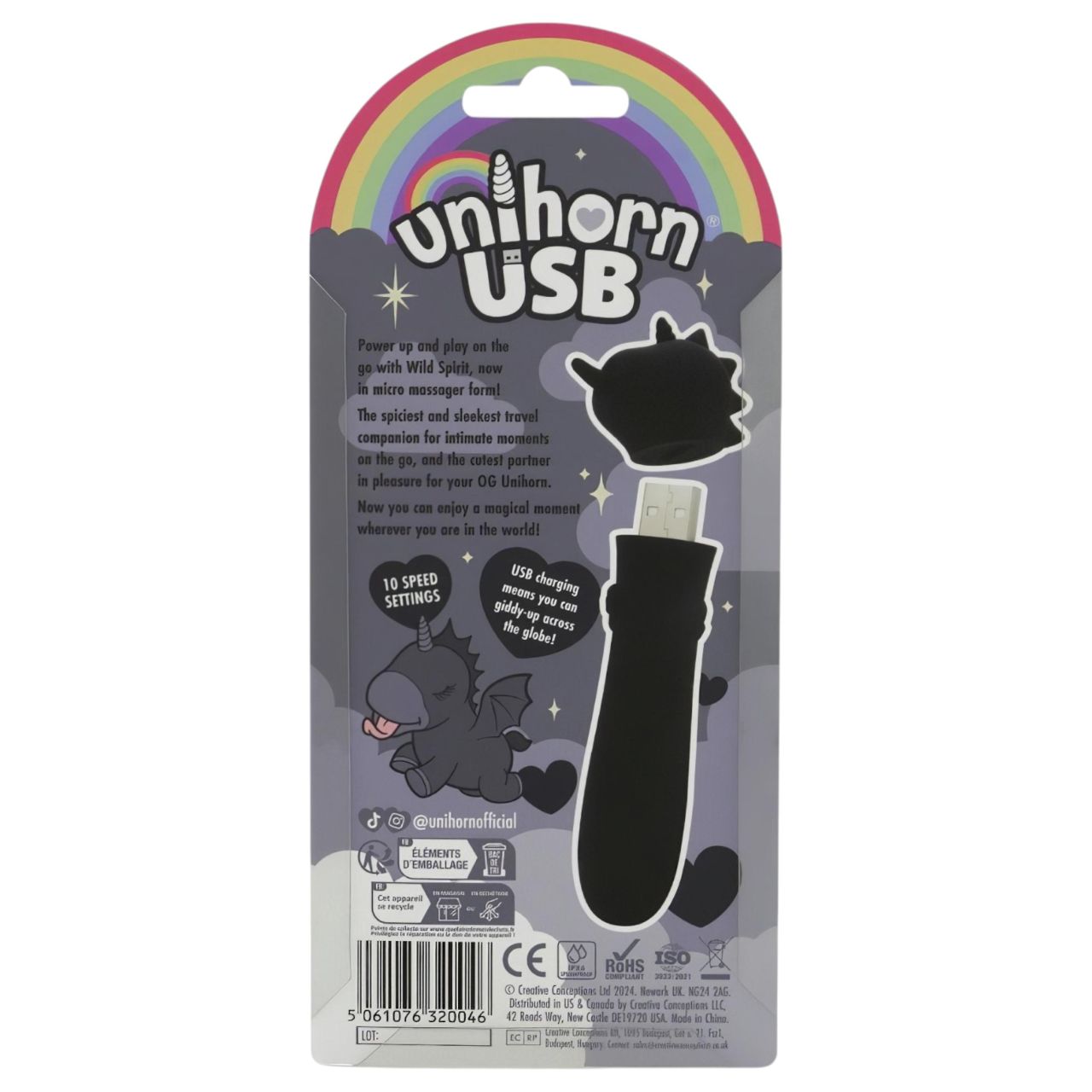 Unihorn Wild Spirit - akkus minivibrátor (fekete) Unihorn Wild Spirit - akkus minivibrátor (fekete)
